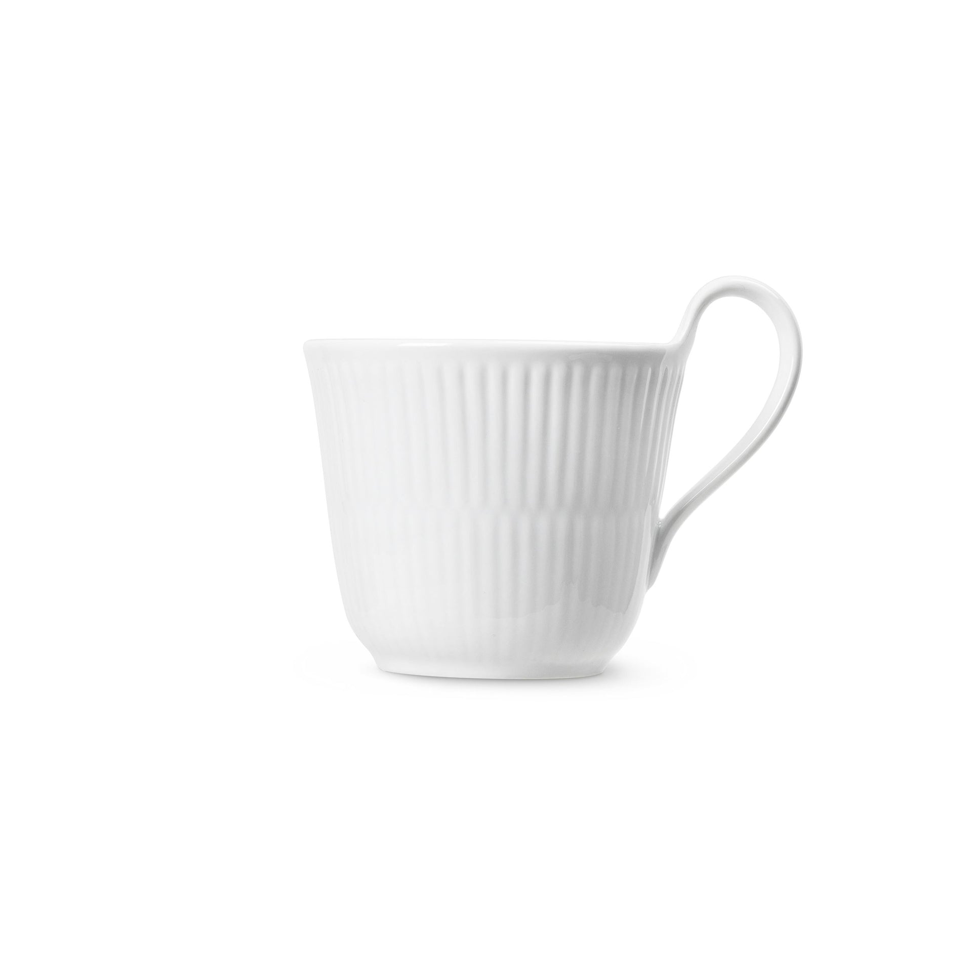 White Fluted High Handle Cup, 24 cl