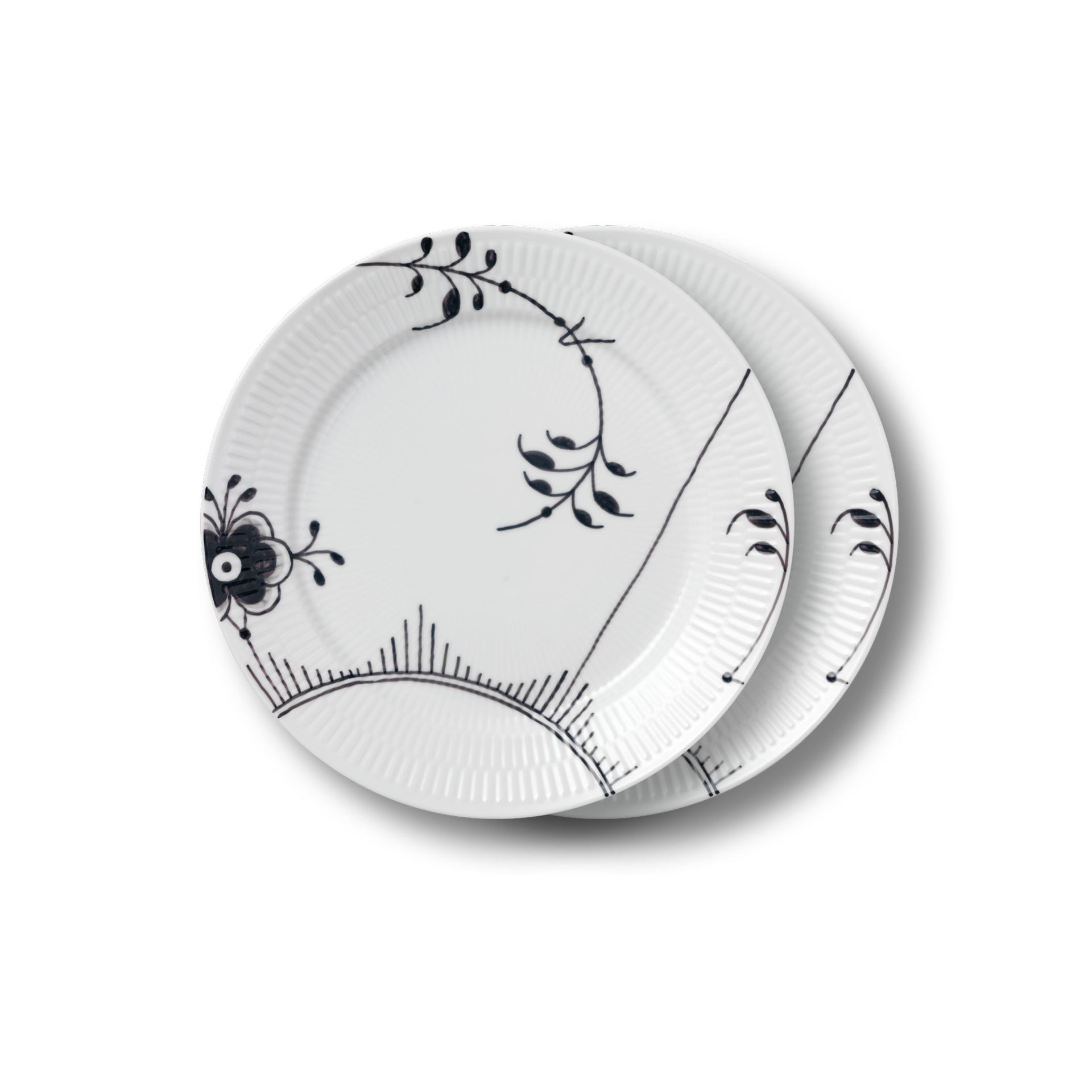 Black Fluted Mega Plate, Decoration 2, 27 cm, 2 pcs