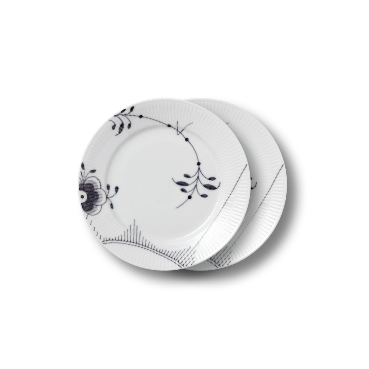 Black Fluted Mega Plate, Decoration 2, 22 cm, 2 pcs