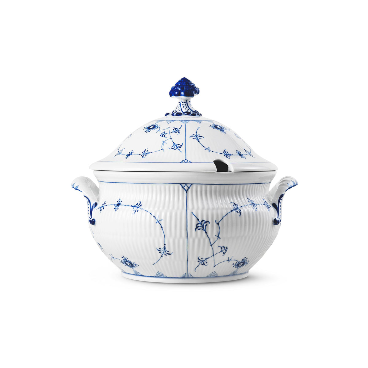 Blue Fluted Plain Tureen with Lid, 460 cl