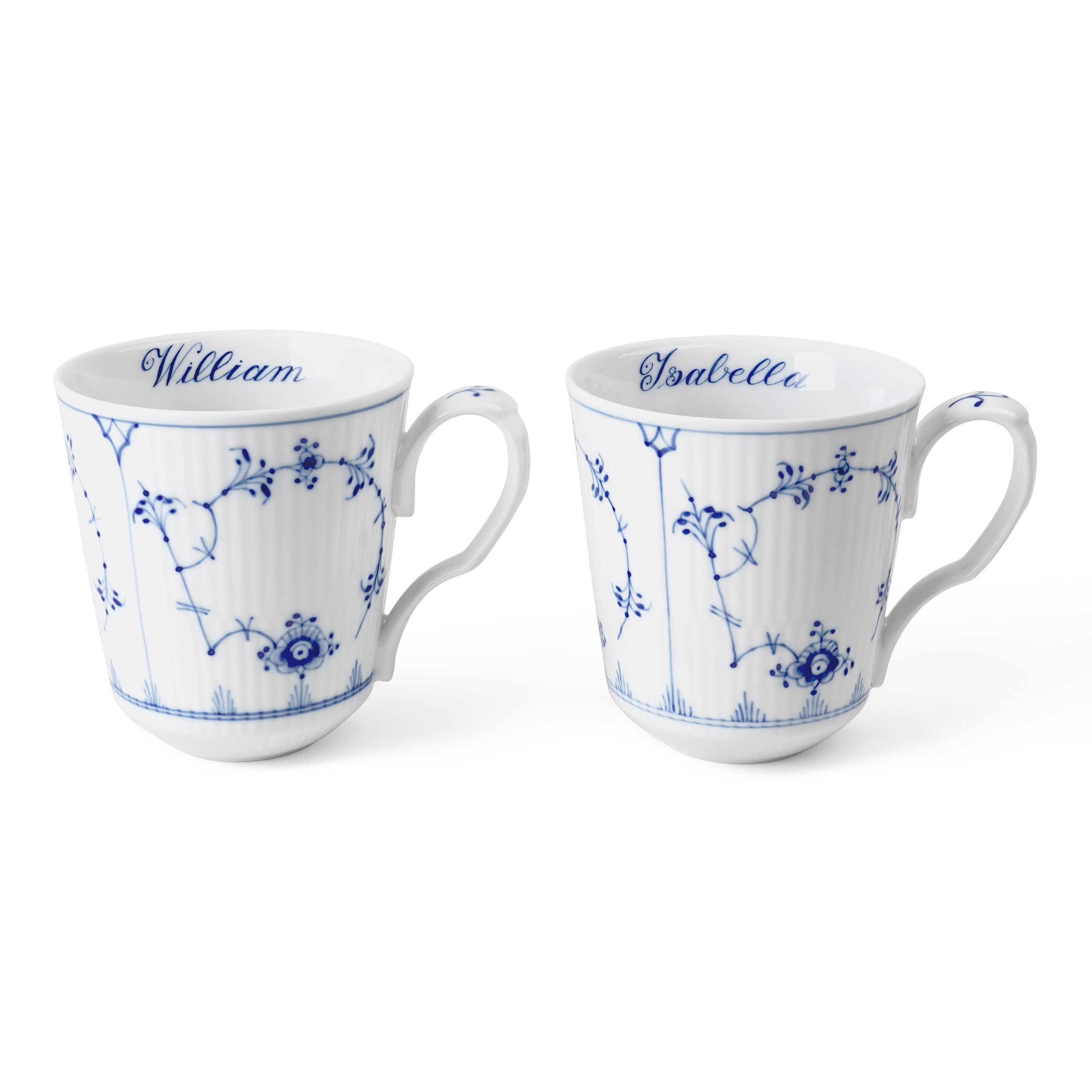 Blue Fluted Plain High Handle Cup and Saucer, 24 cl | Royal Copenhagen