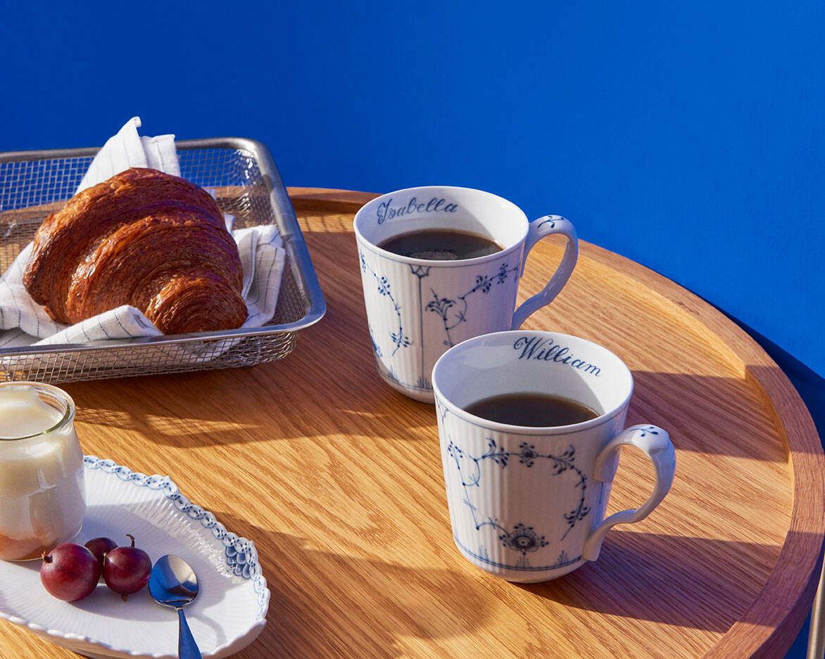 Blue Fluted Plain Cup, Bespoke, 38 cl, 2 pcs