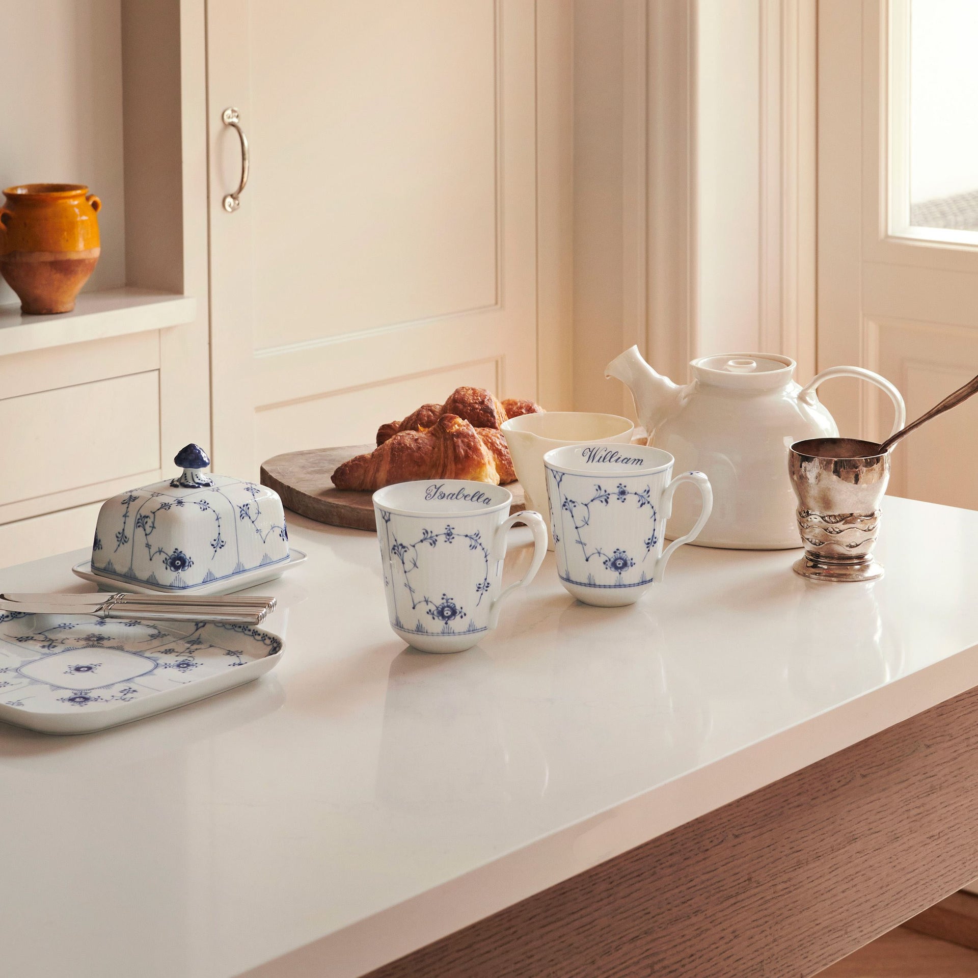 Blue Fluted Plain Cup, Bespoke, 38 cl, 2 pcs