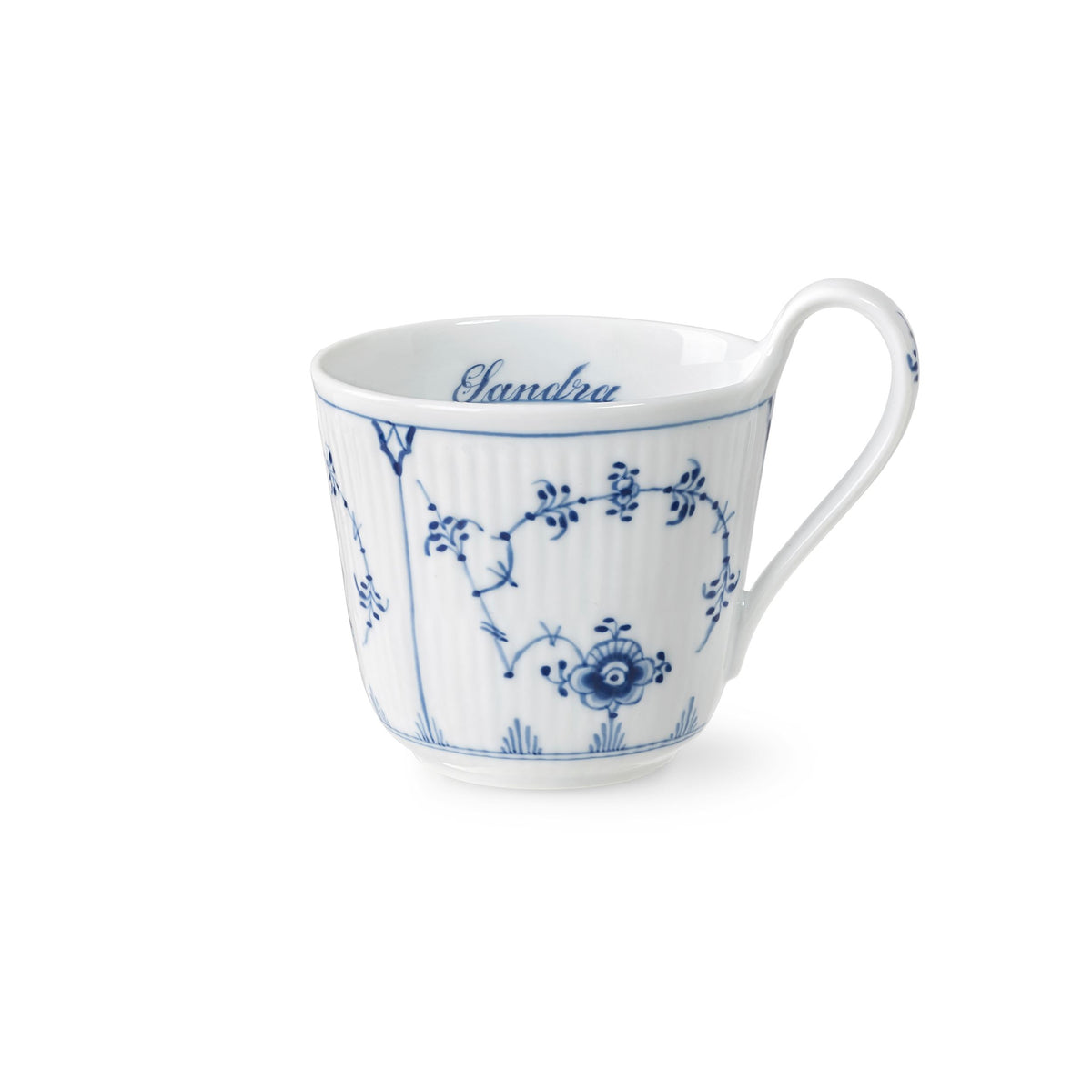 Blue Fluted Plain High Handle Cup, Bespoke, 33 cl