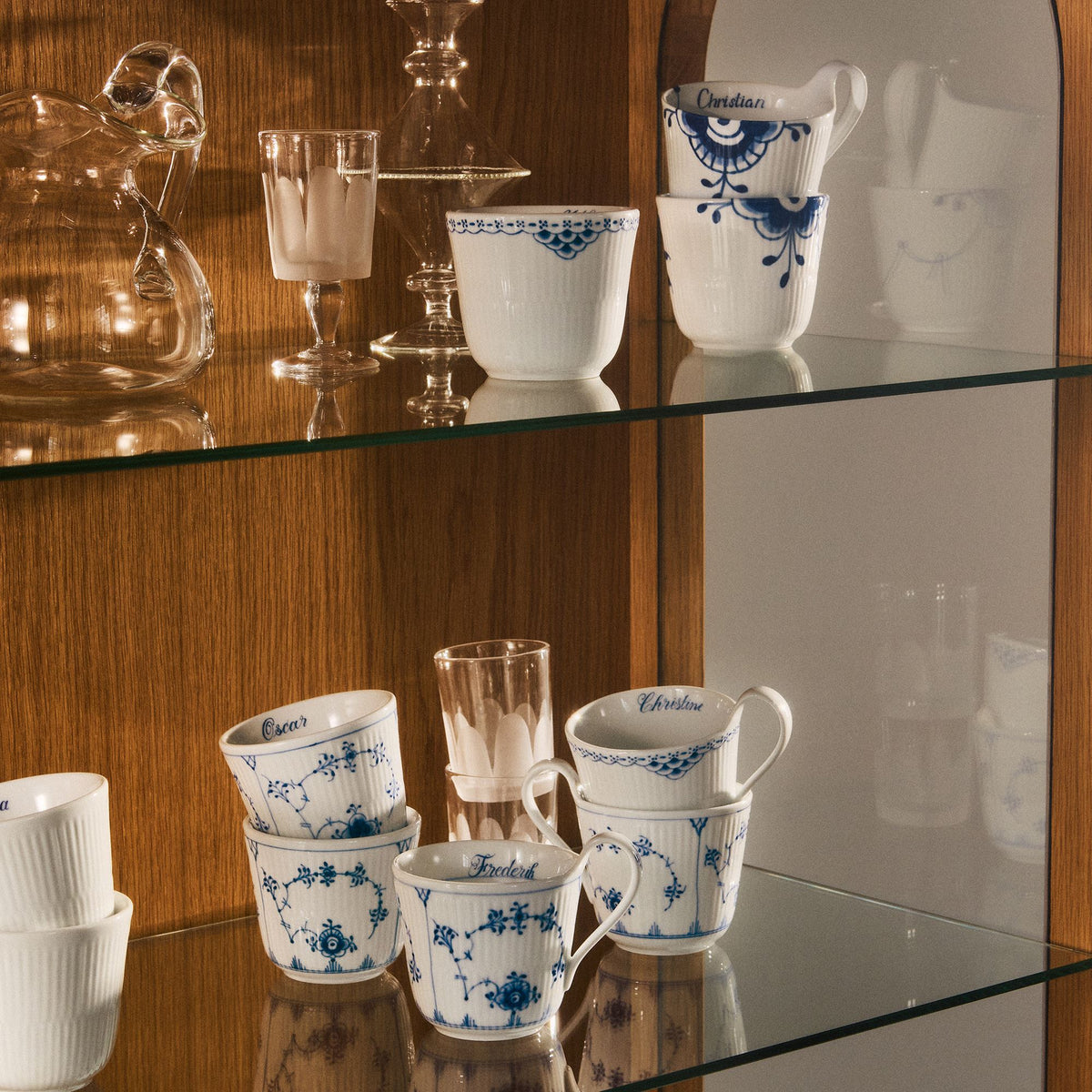 Blue Fluted Plain High Handle Cup, Bespoke, 33 cl
