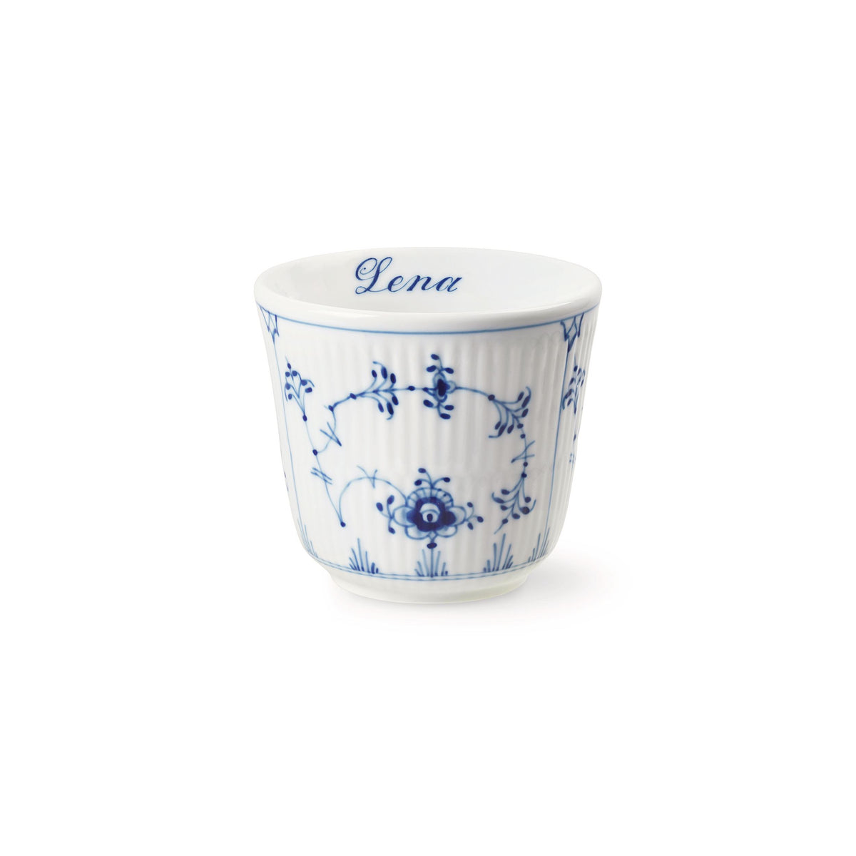 Blue Fluted Plain Thermal Mug, Bespoke, 26 cl