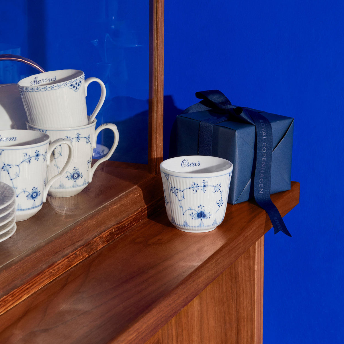 Musselmalet Riflet termokrus, Bespoke, 26 cl - Blue Fluted Plain Thermal Mug, Bespoke, 26 cl