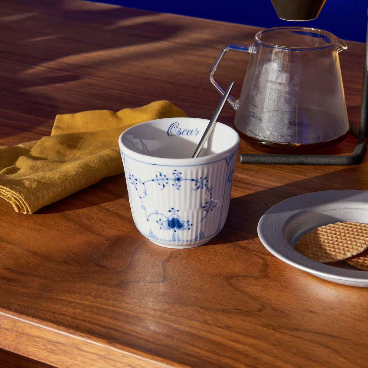 Musselmalet Riflet termokrus, Bespoke, 26 cl - Blue Fluted Plain Thermal Mug, Bespoke, 26 cl