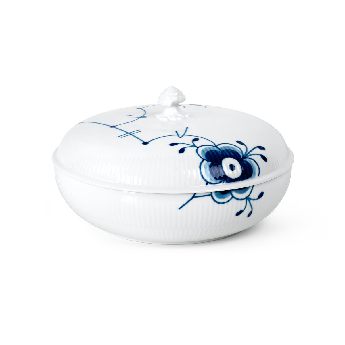 Blue Fluted Mega Bowl with Lid, 130 cl