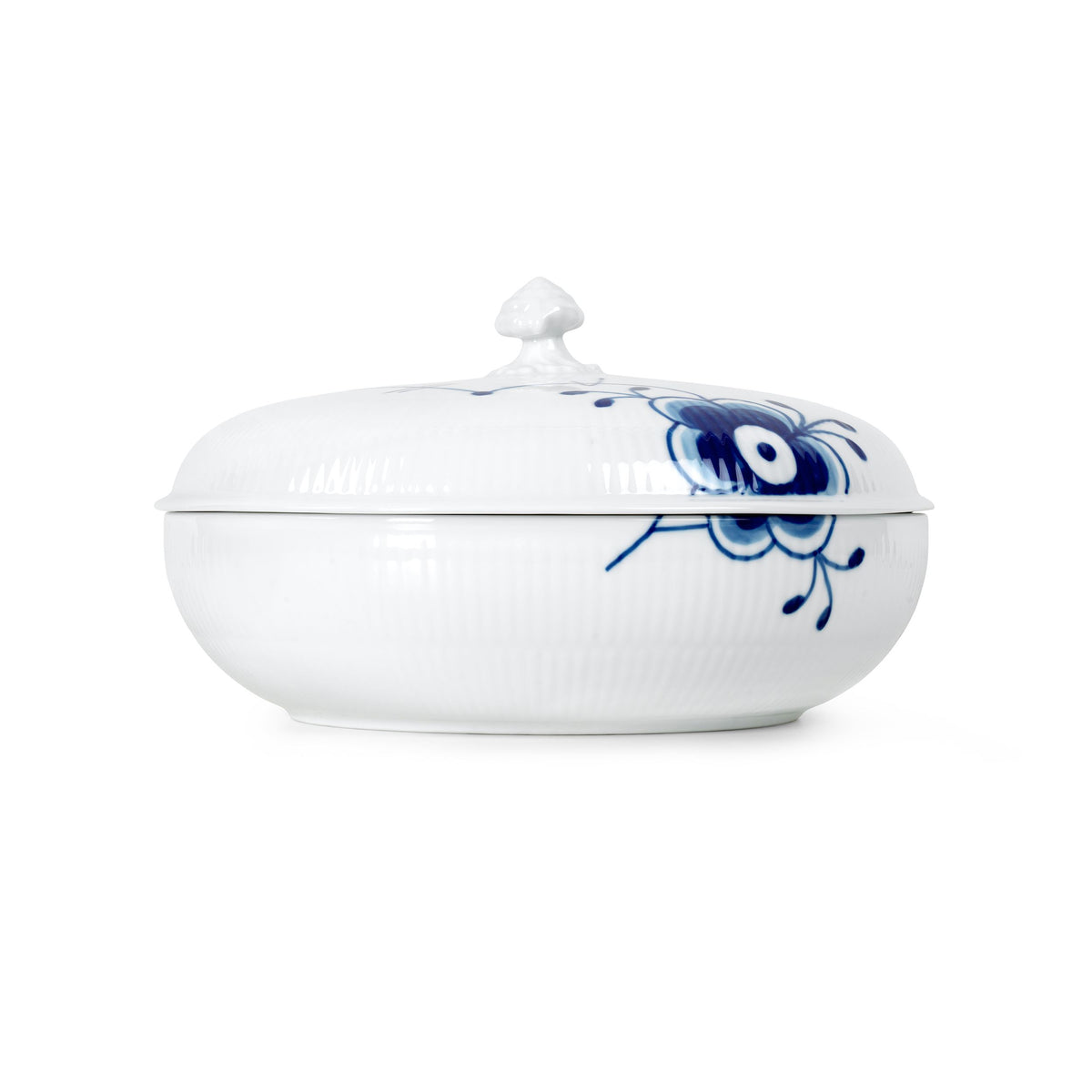 Blue Fluted Mega Bowl with Lid, 130 cl