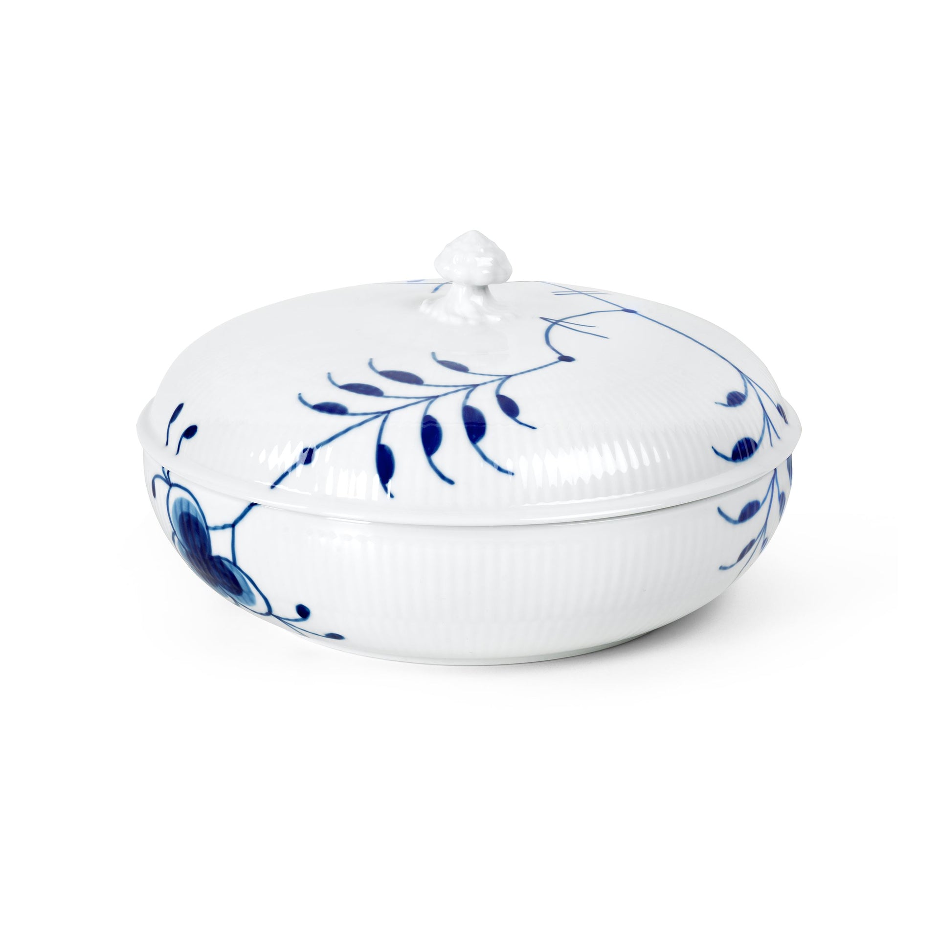 Blue Fluted Mega Bowl with Lid, 130 cl