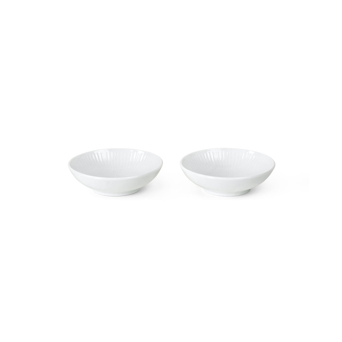 White Fluted Bowl, 9 cl, 2 pcs
