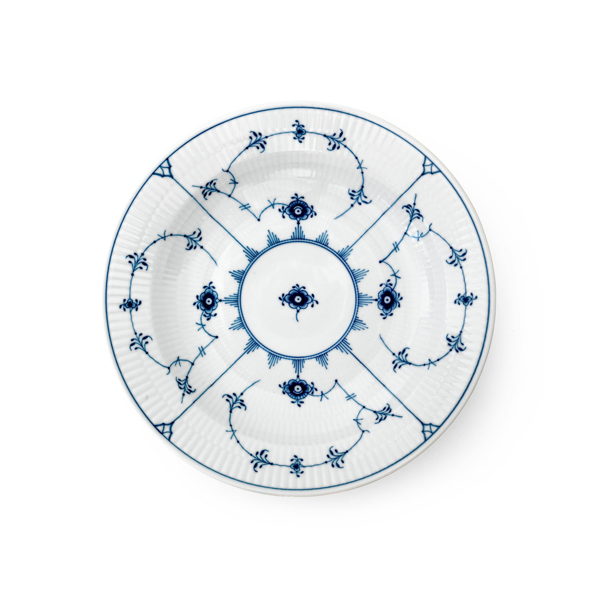 Blue Fluted Plain Deep Plate, 27 cm