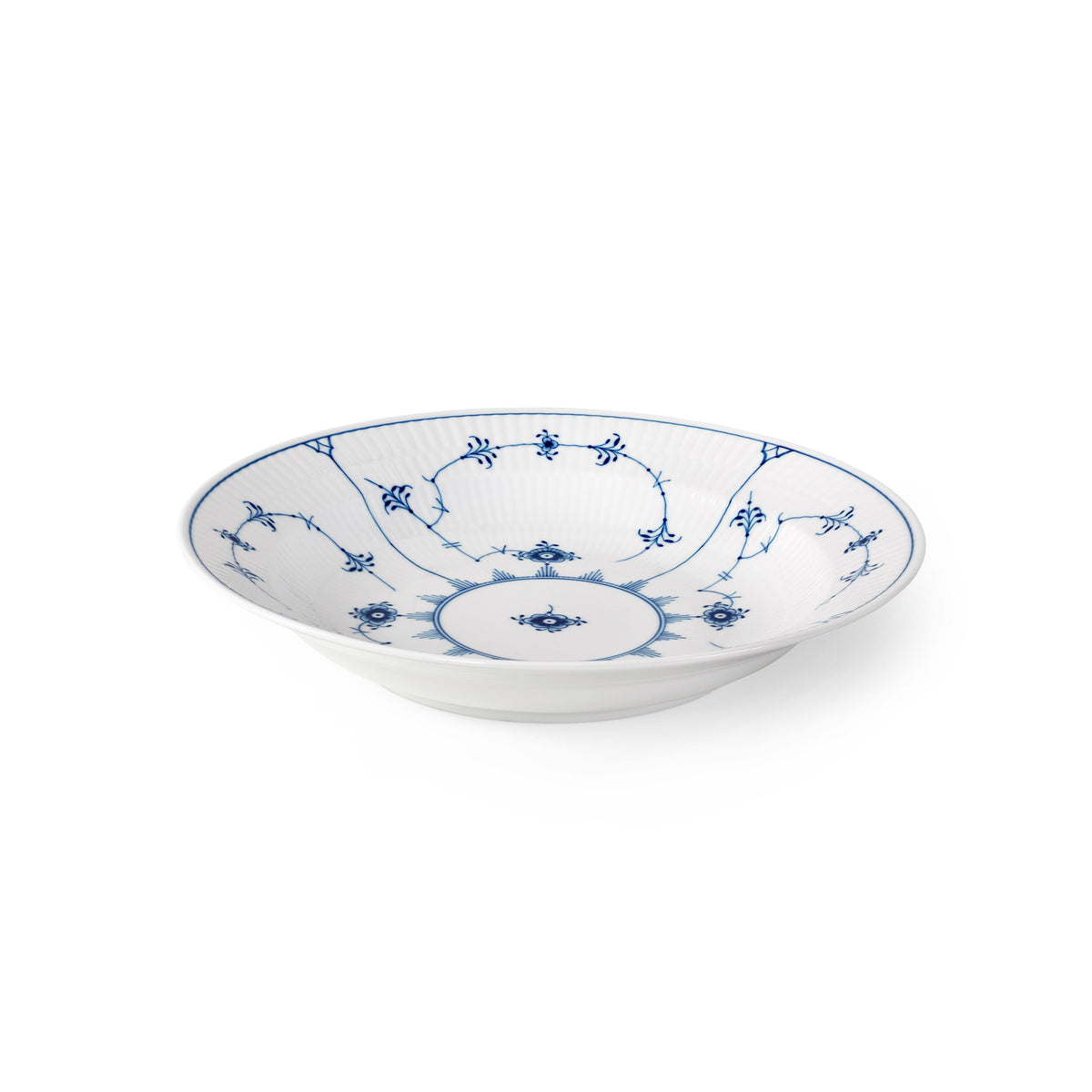 Blue Fluted Plain Deep Plate, 27 cm