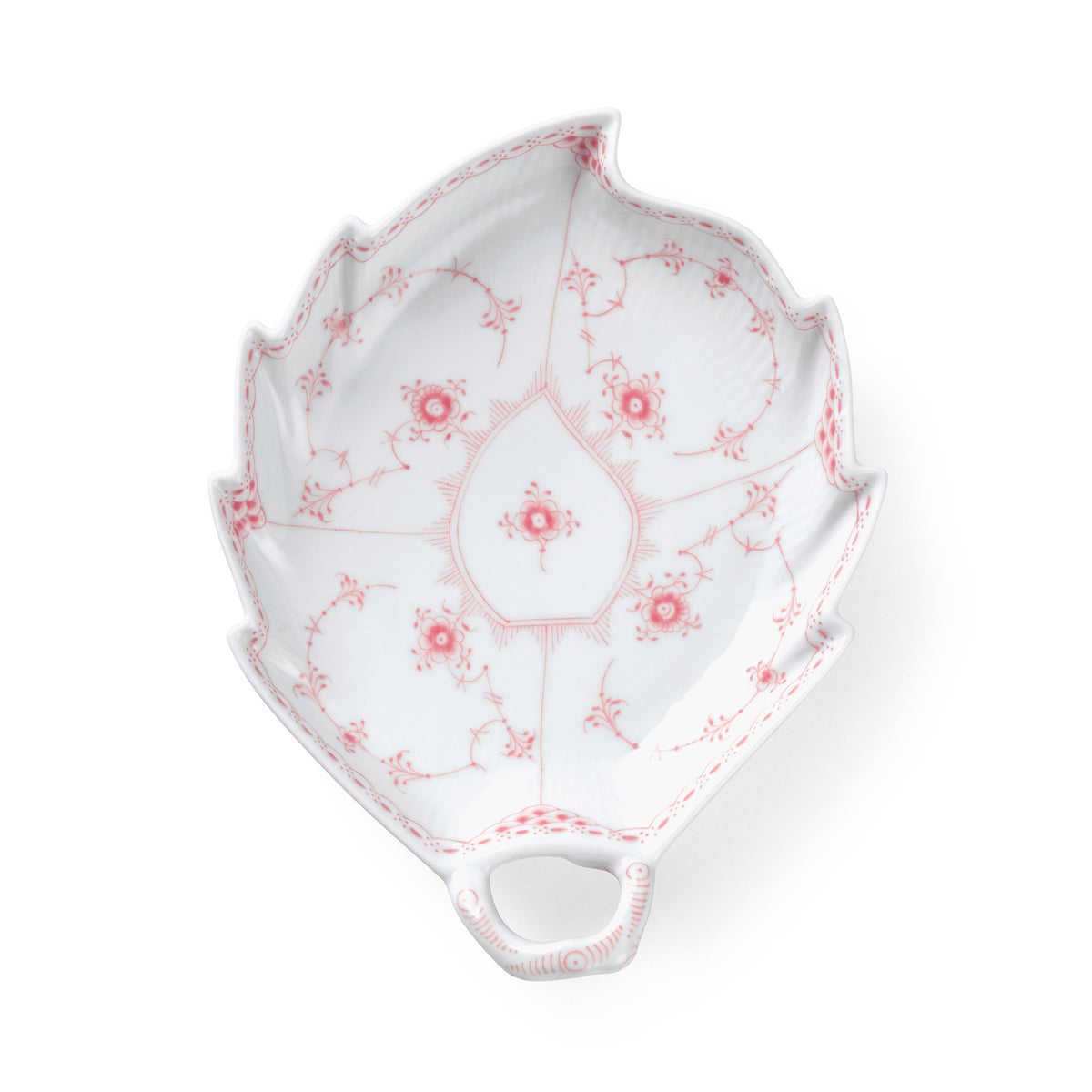 Coral Fluted Half Lace Dish, Leaf Shaped, 23 cm