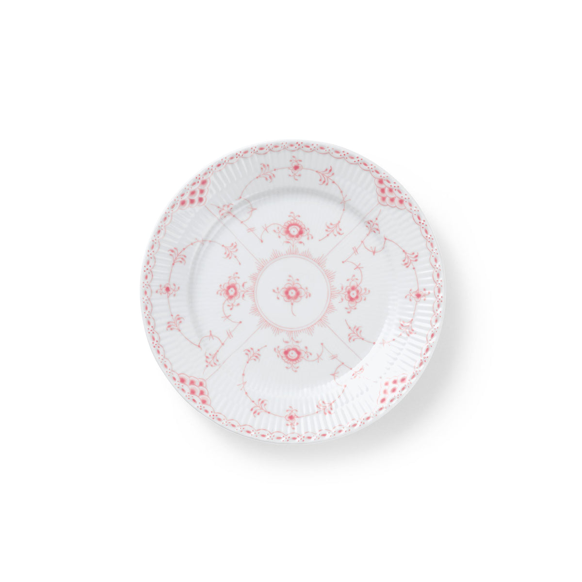 Coral Fluted Half Lace Plate, 19 cm