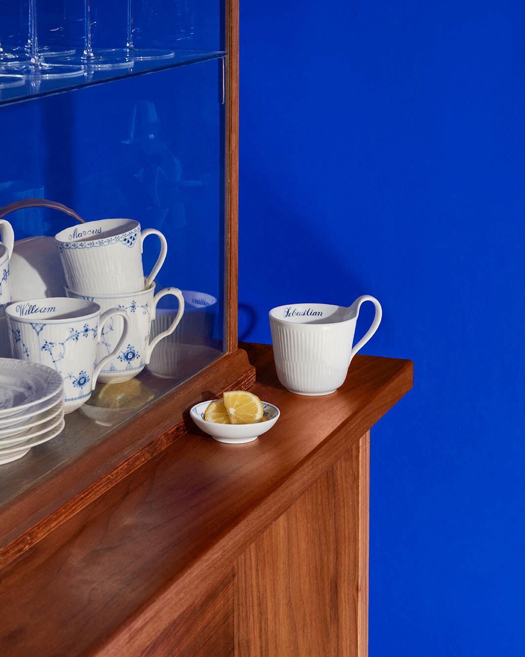 White Fluted High Handle Cup, Bespoke, 33 cl
