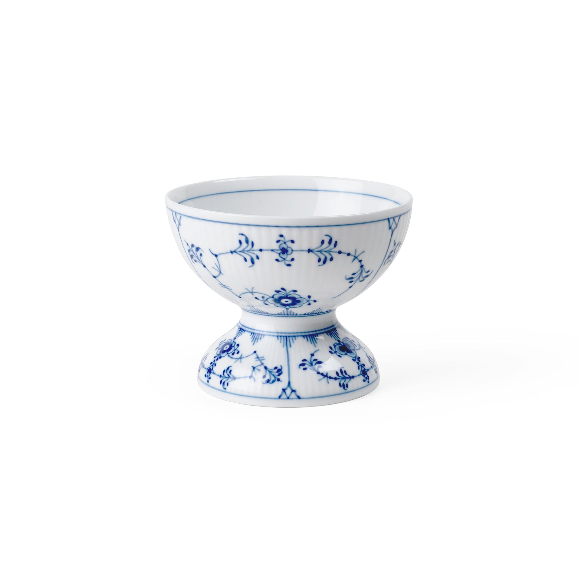 Blue Fluted Plain Bowl on Foot, 19 cl
