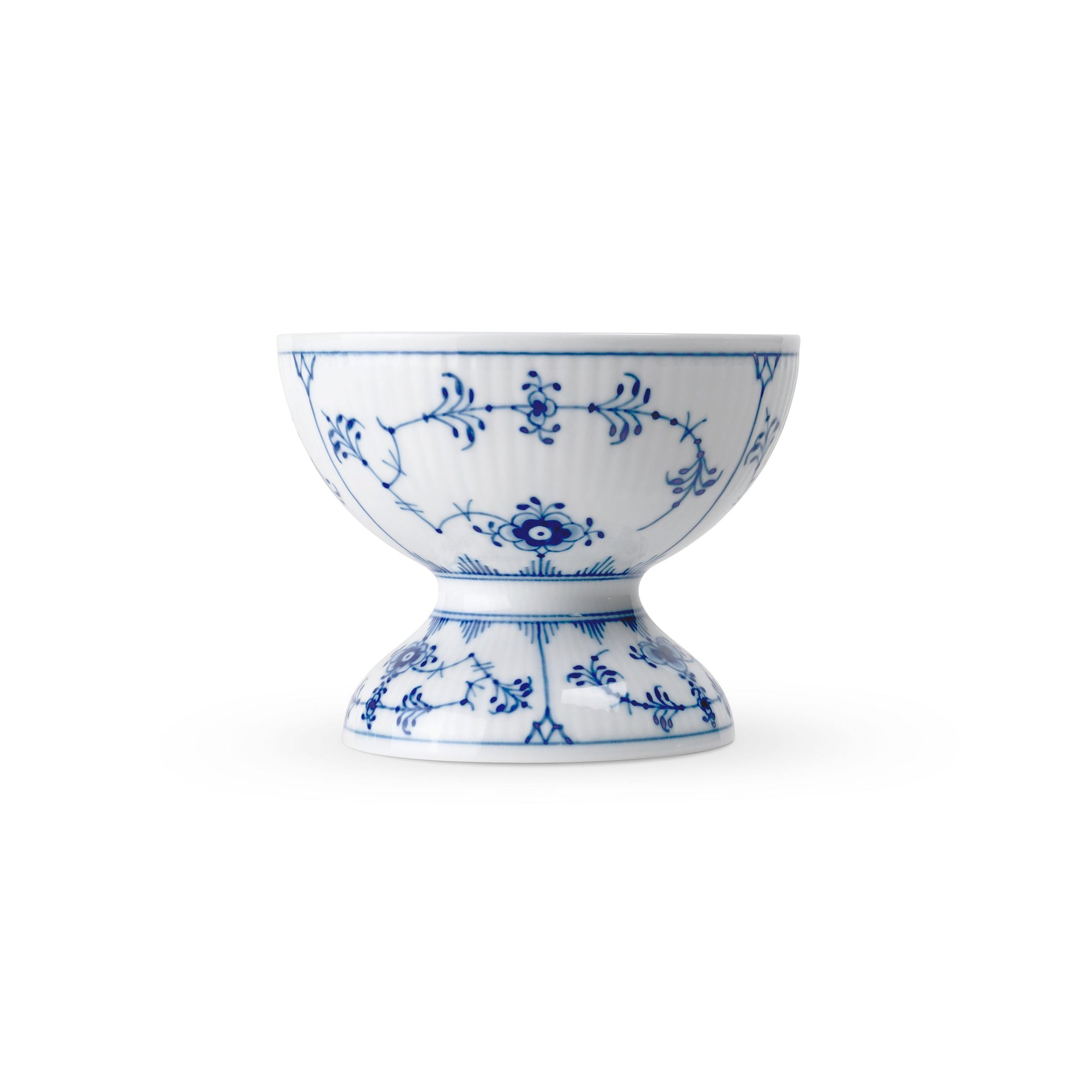 Blue Fluted Plain Bowl on Foot, 19 cl