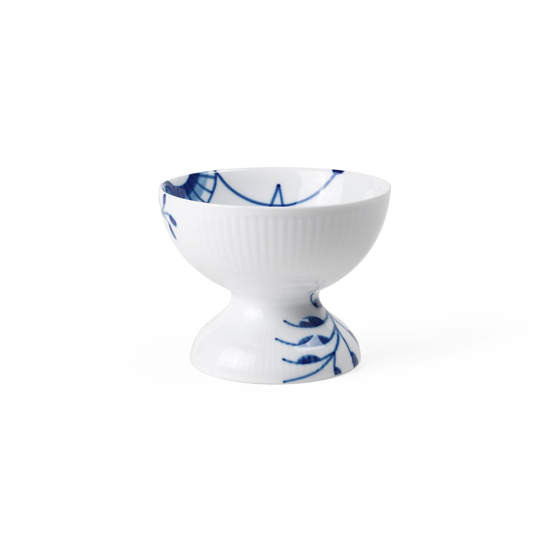 Blue Fluted Mega Bowl on Foot, 19 cl