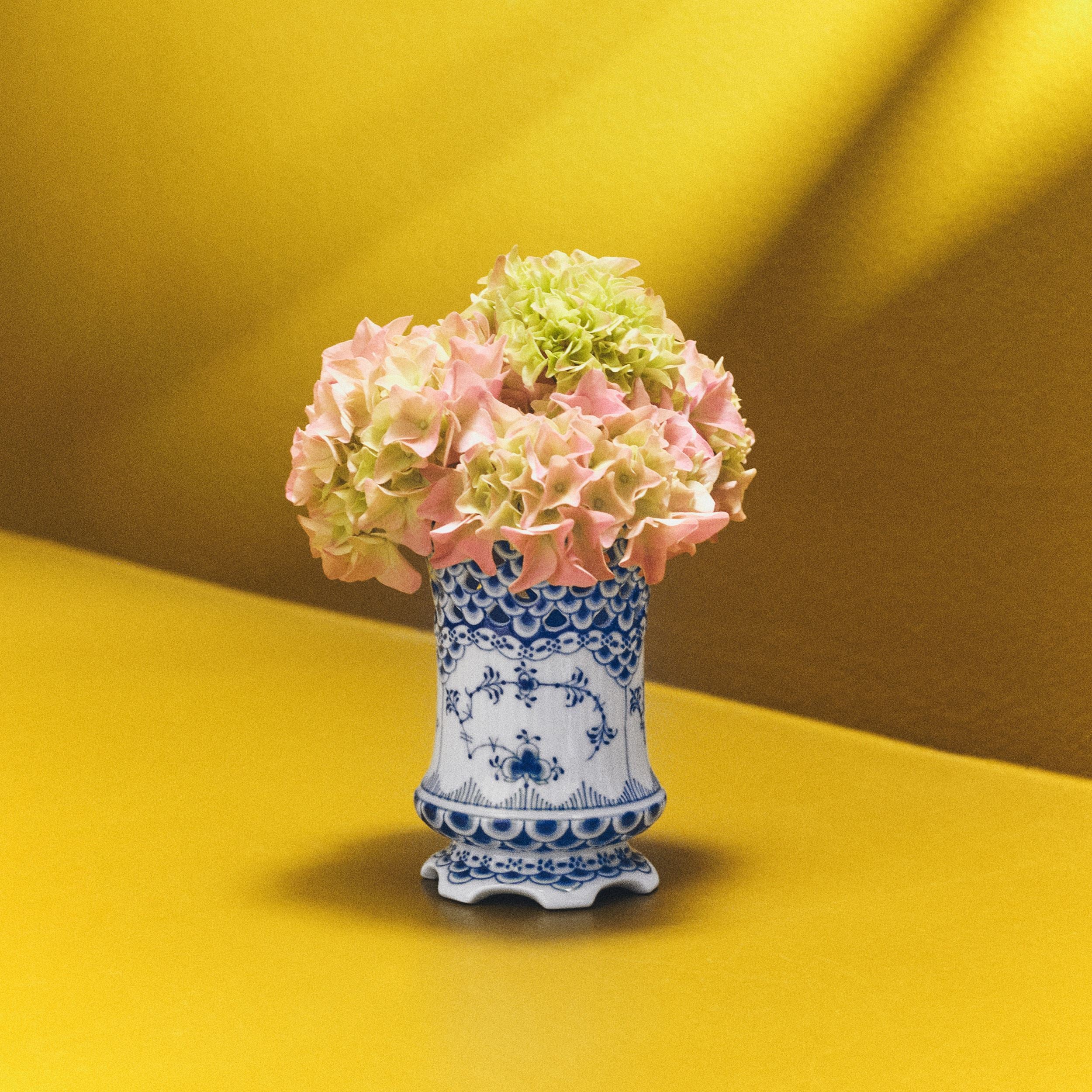 Blue Fluted Full Lace Vase, 11 cm | Royal Copenhagen