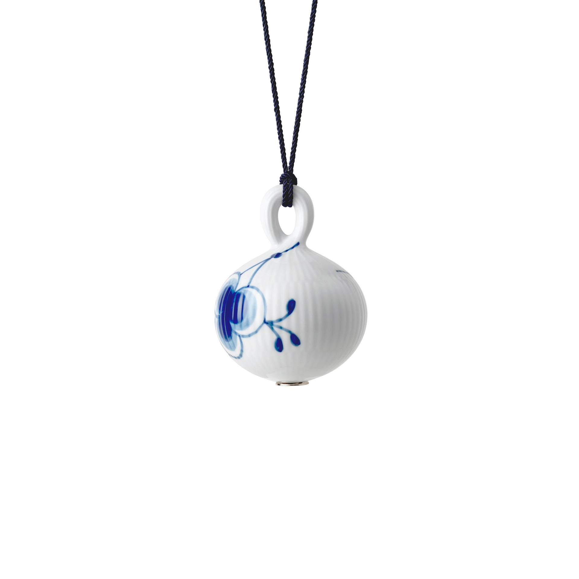 Blue Fluted Mega Christmas Bauble, Decoration 1, 9.5 cm