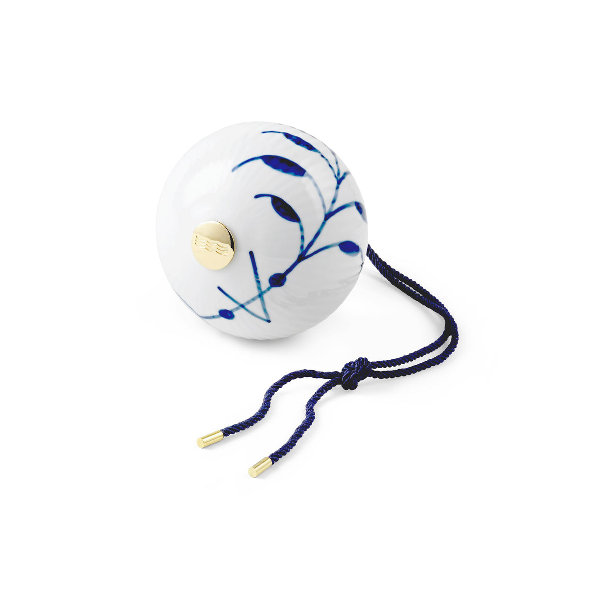 Blue Fluted Mega Christmas Bauble, Decoration 1, 9.5 cm