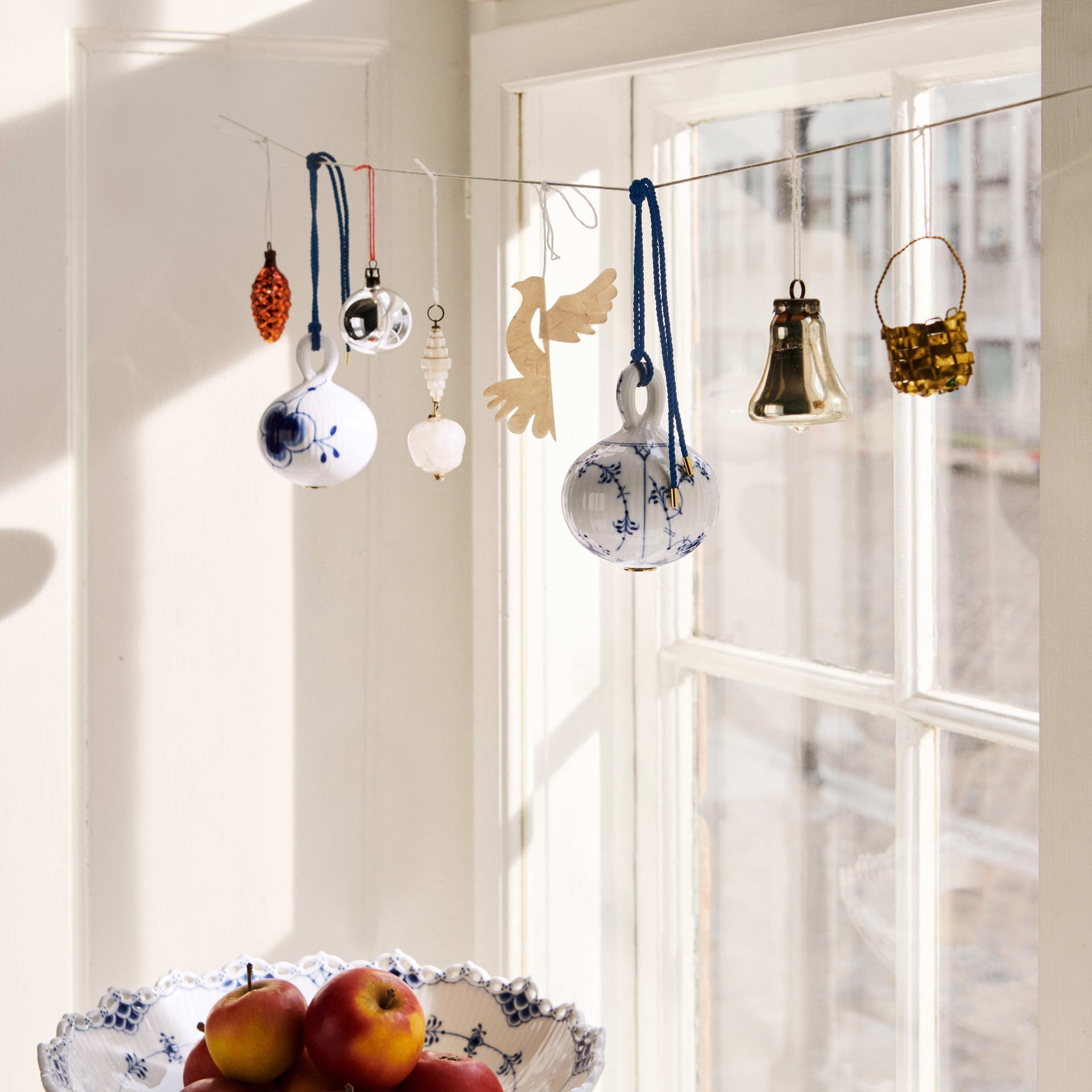 Blue Fluted Mega Christmas Bauble, Decoration 1, 9.5 cm