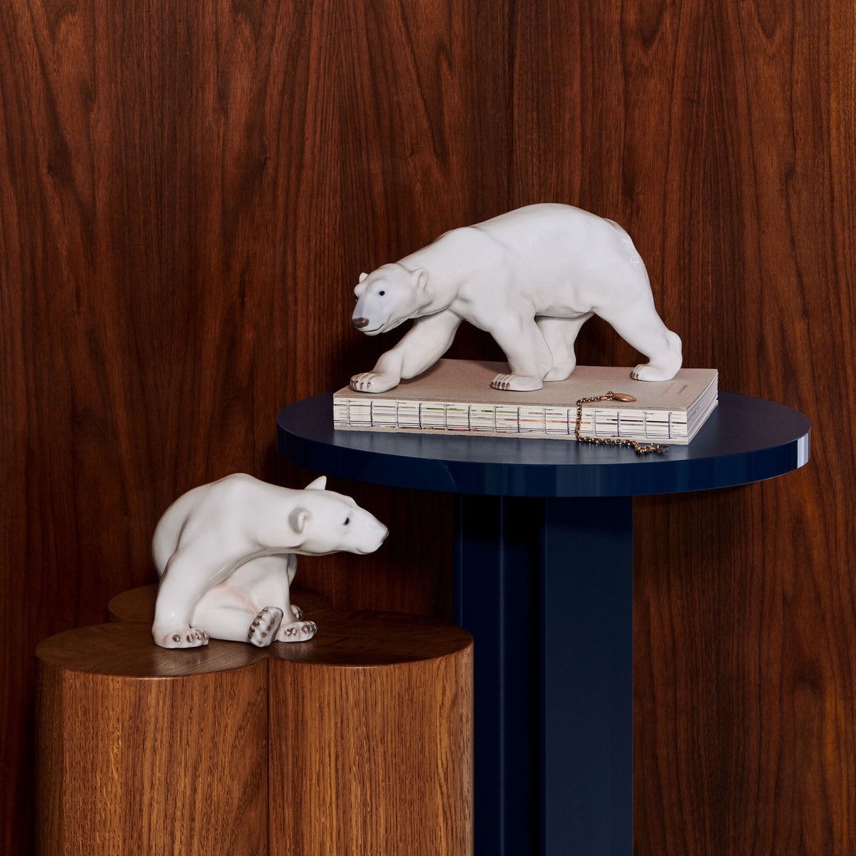 Figurer siddende isbjørn, 12 cm - Figurines Polar Bear Sitting, 12 cm