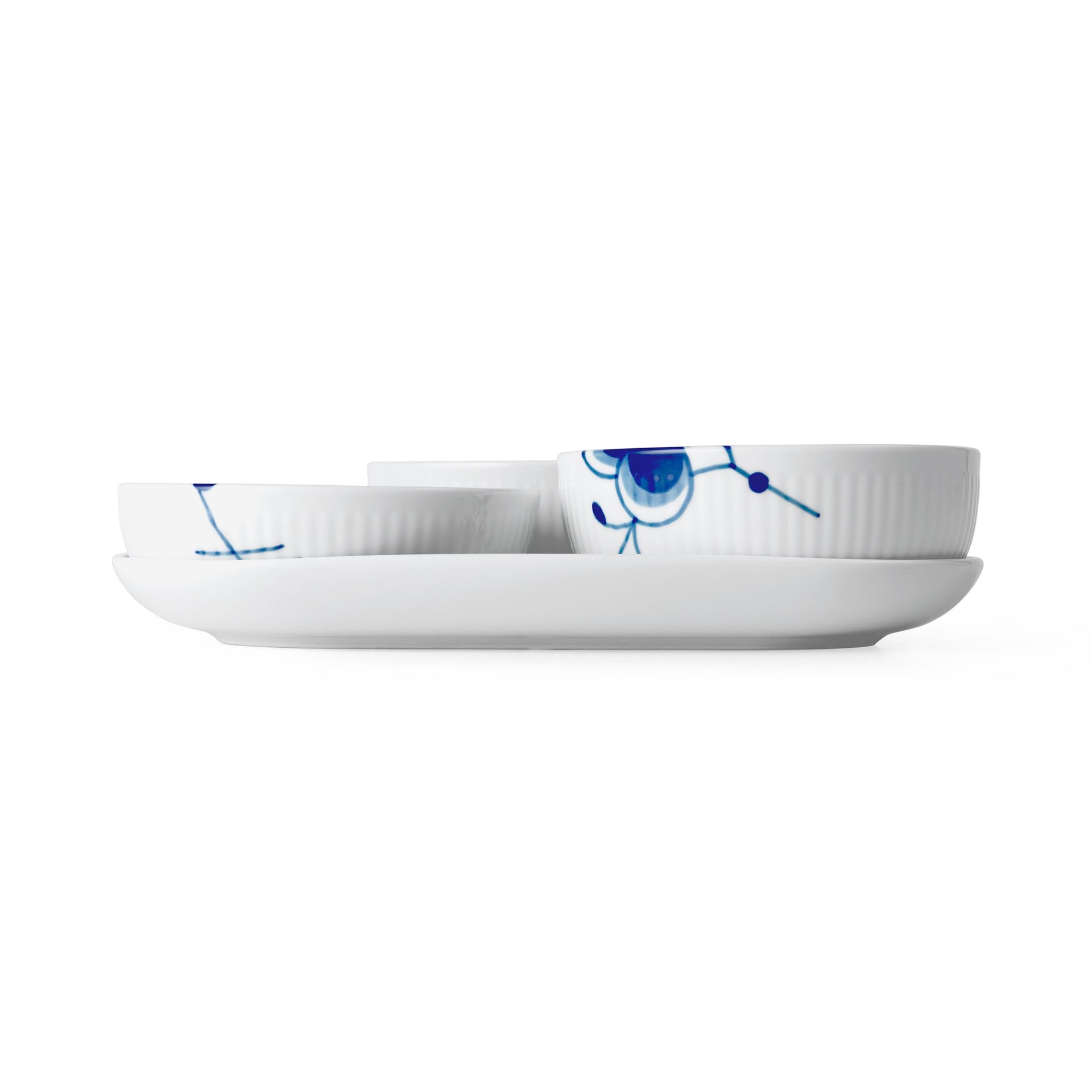 Blue Fluted Mega Serving Set, 24.5 cm, 4 pcs