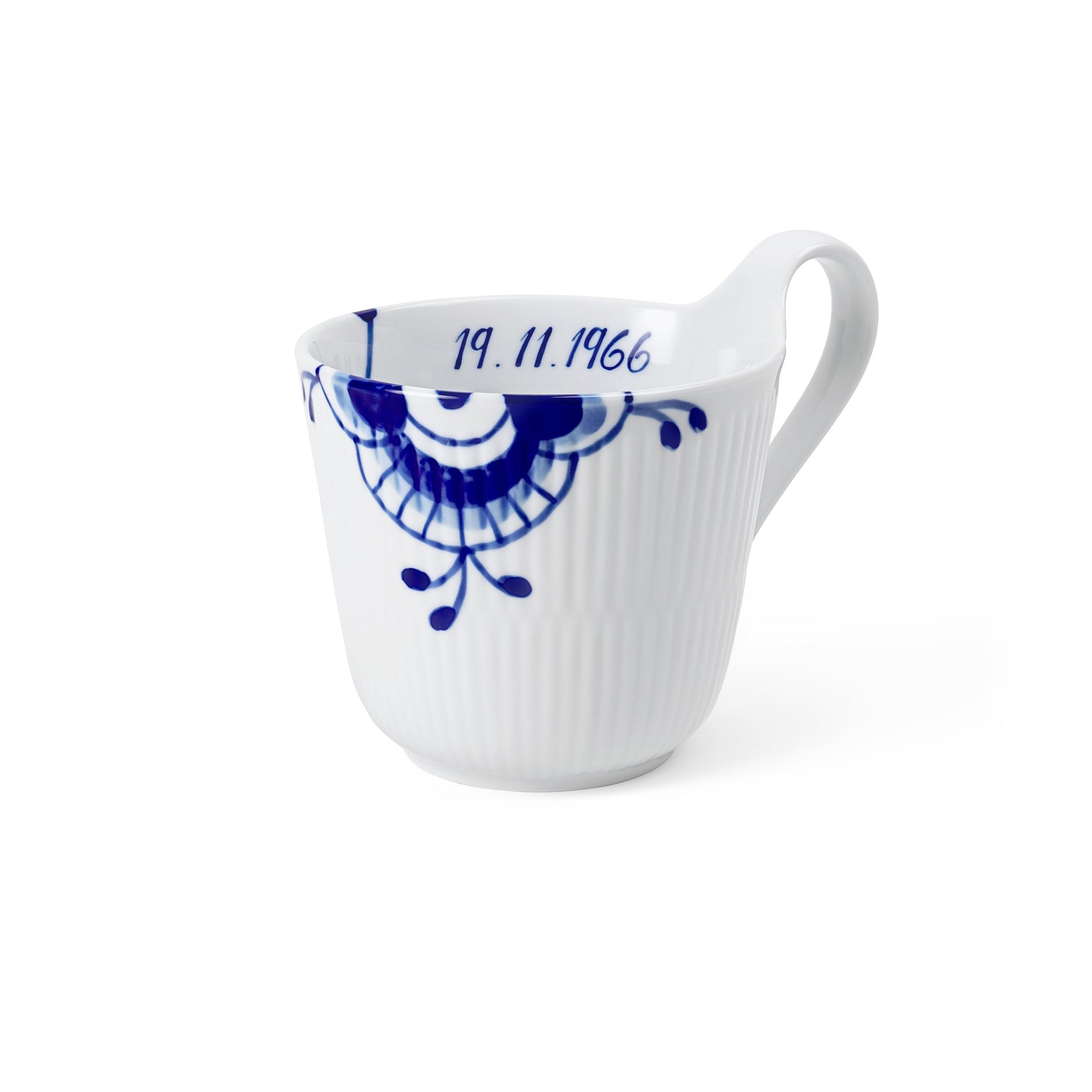 Blue Fluted Mega High Handle Cup, Bespoke, 33 cl