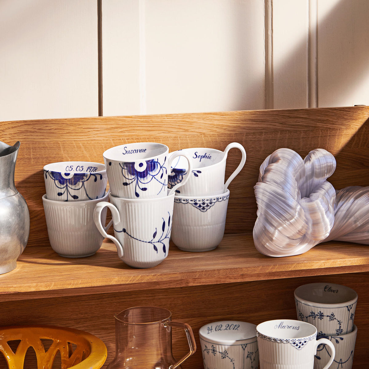 Blå Mega Riflet termokrus, Bespoke, 26 cl - Blue Fluted Mega Thermal Mug, Bespoke, 26 cl