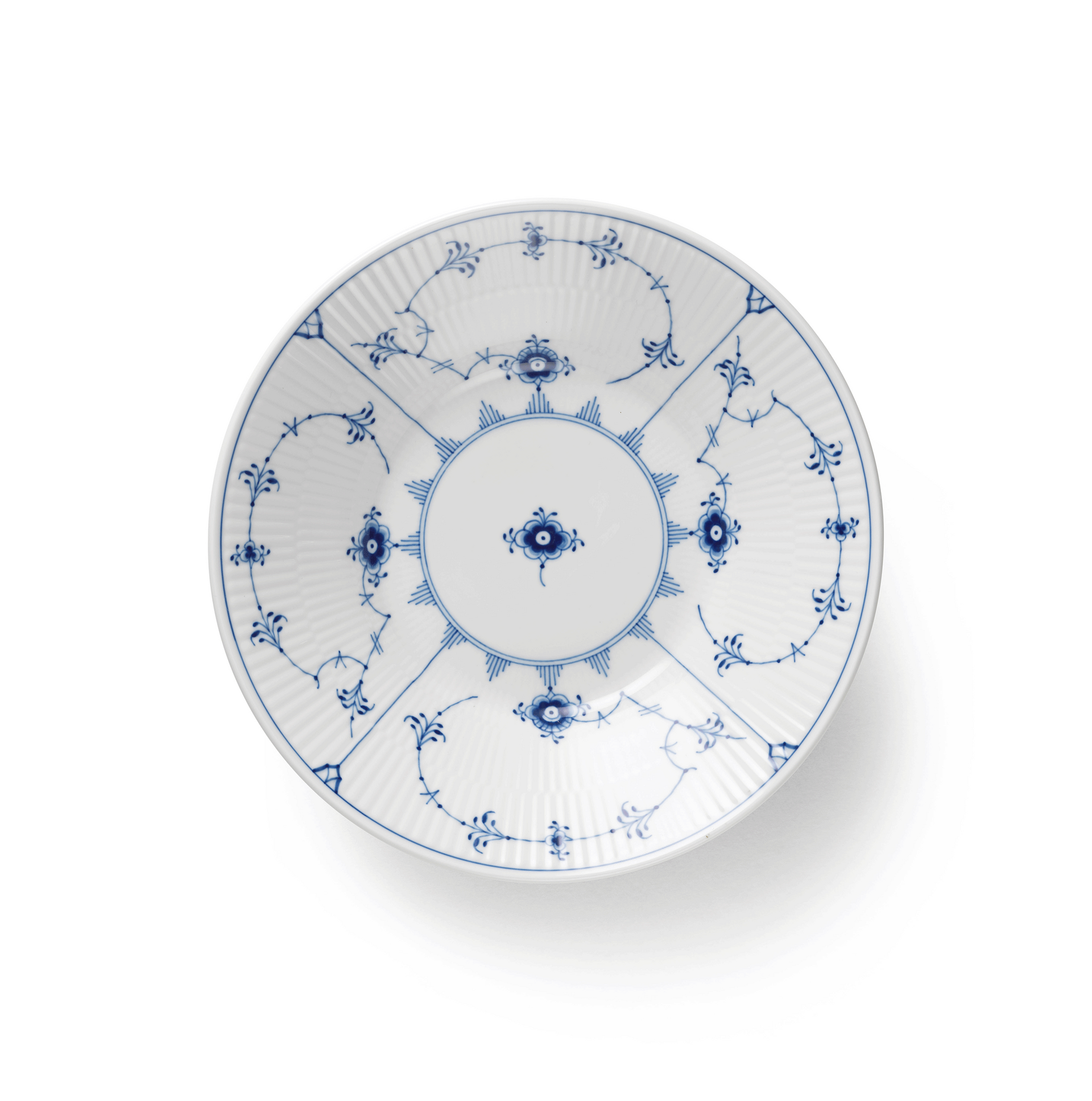 Blue Fluted Plain Deep Plate, 21 cm