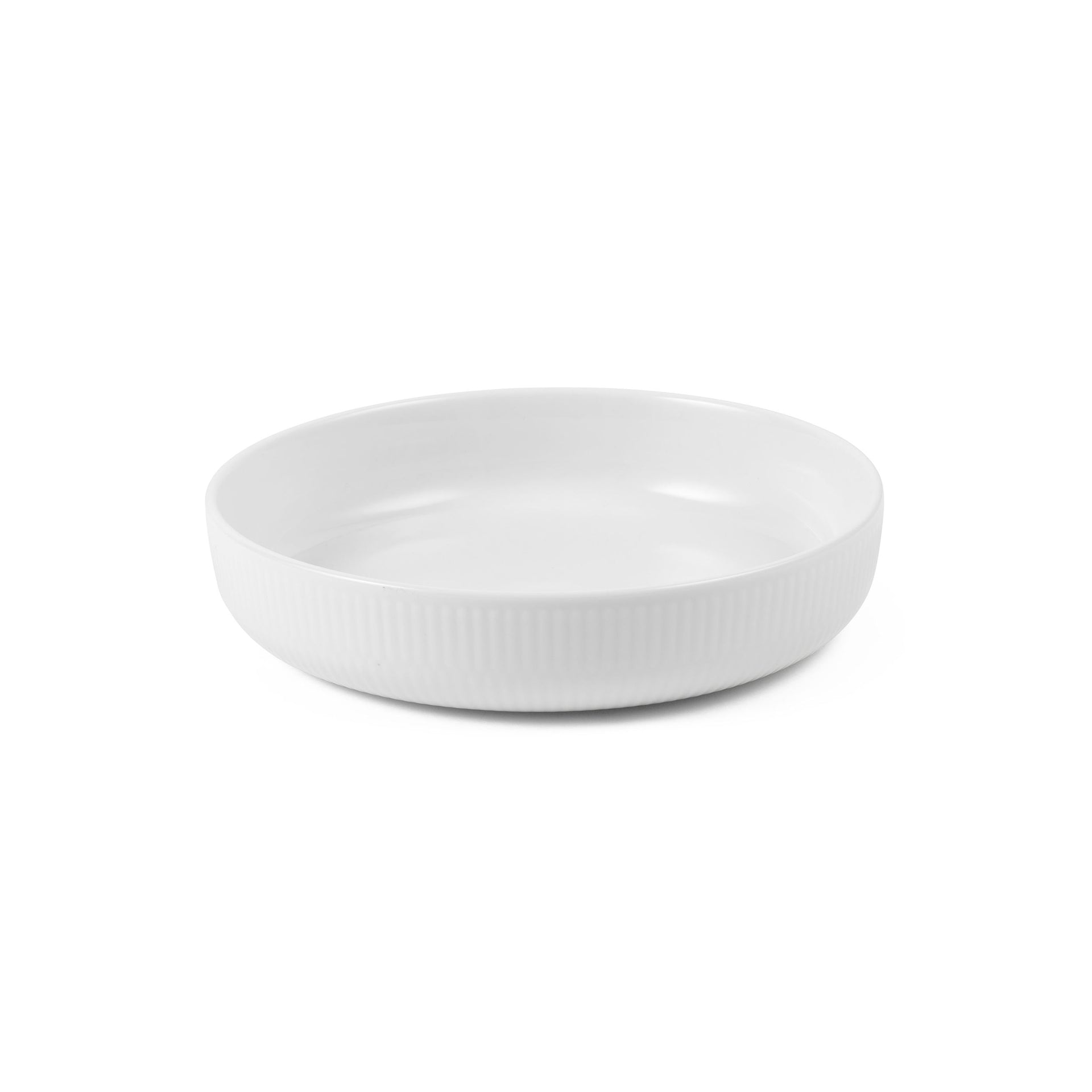 White Fluted Ovenware, 18.5 cm