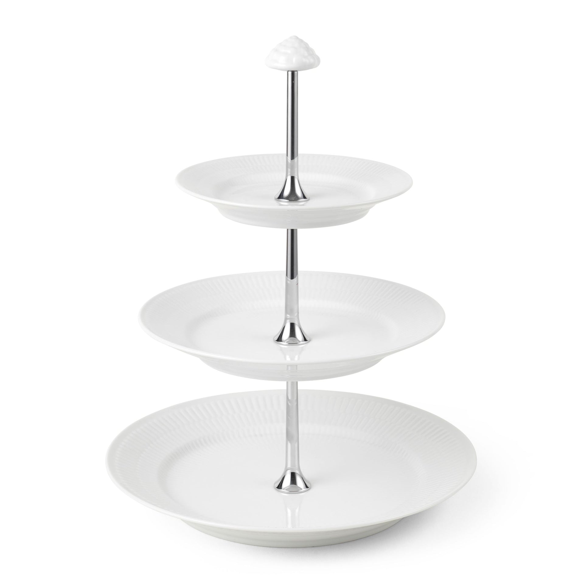 White Fluted Étagère, 3 layers