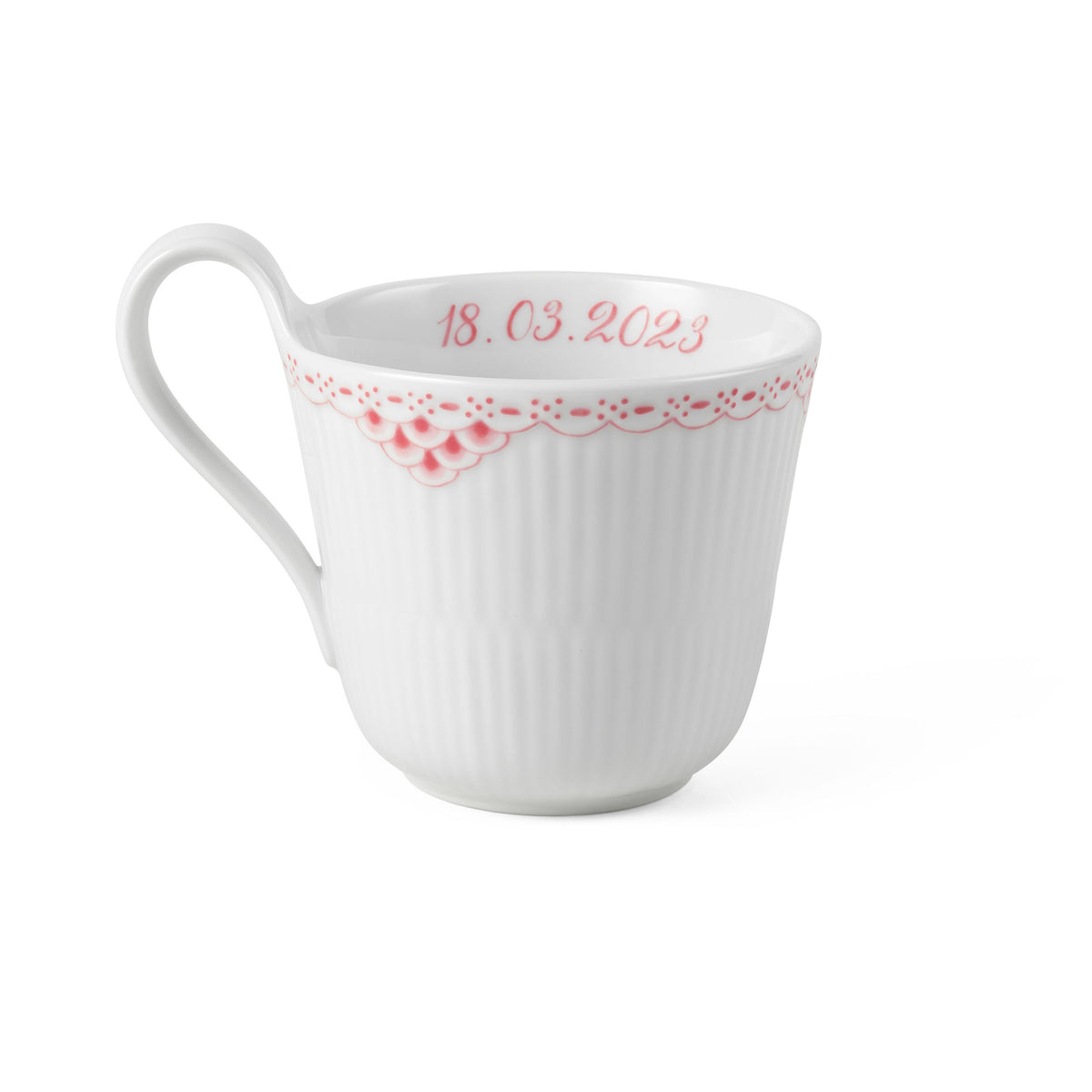 Coral Lace High Handle Cup, Bespoke, 33 cl