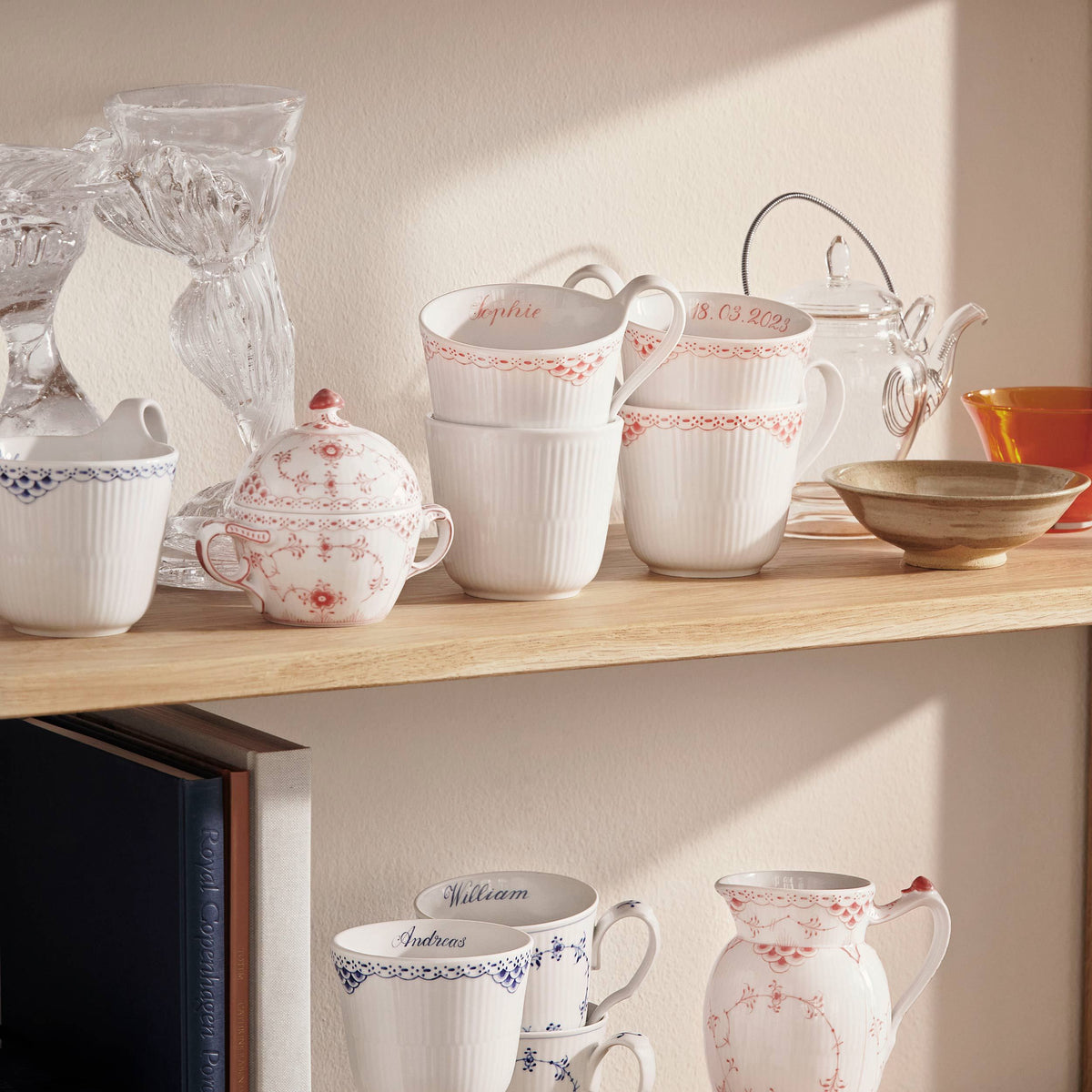 Coral Lace High Handle Cup, Bespoke, 33 cl