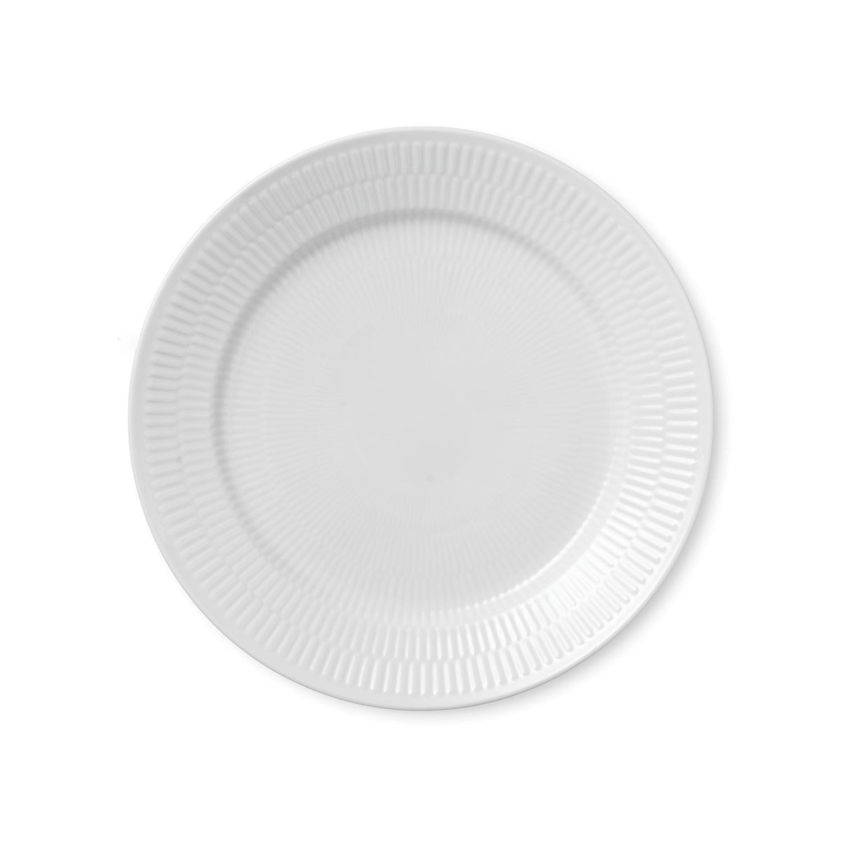 White Fluted Plate, 25 cm