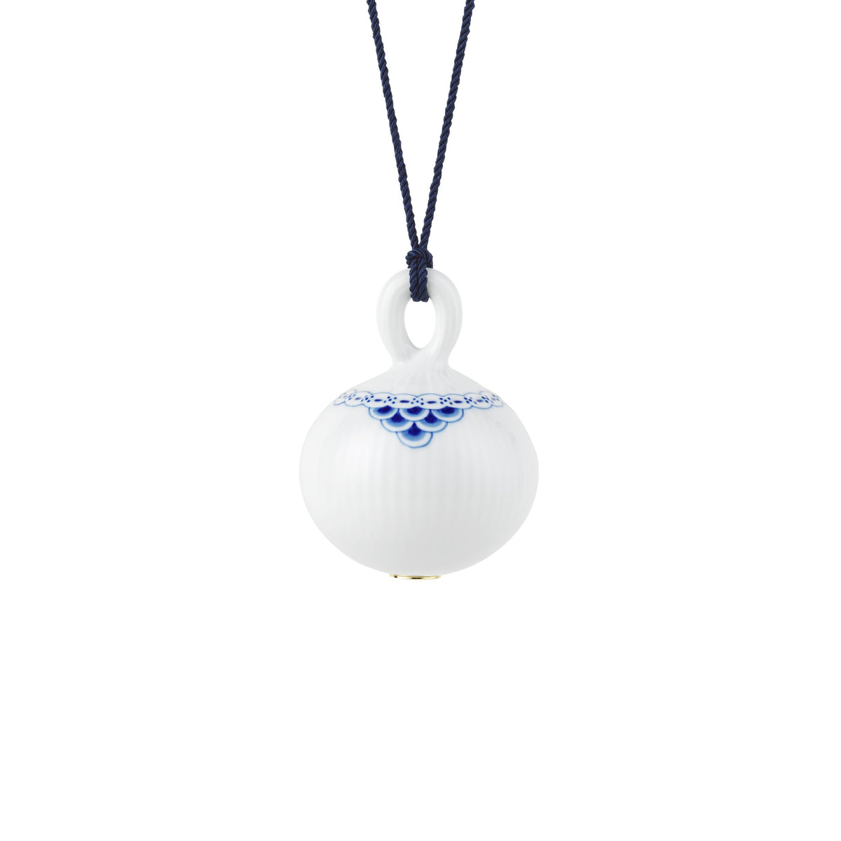 Blue Lace Christmas Bauble, 9.5 cm