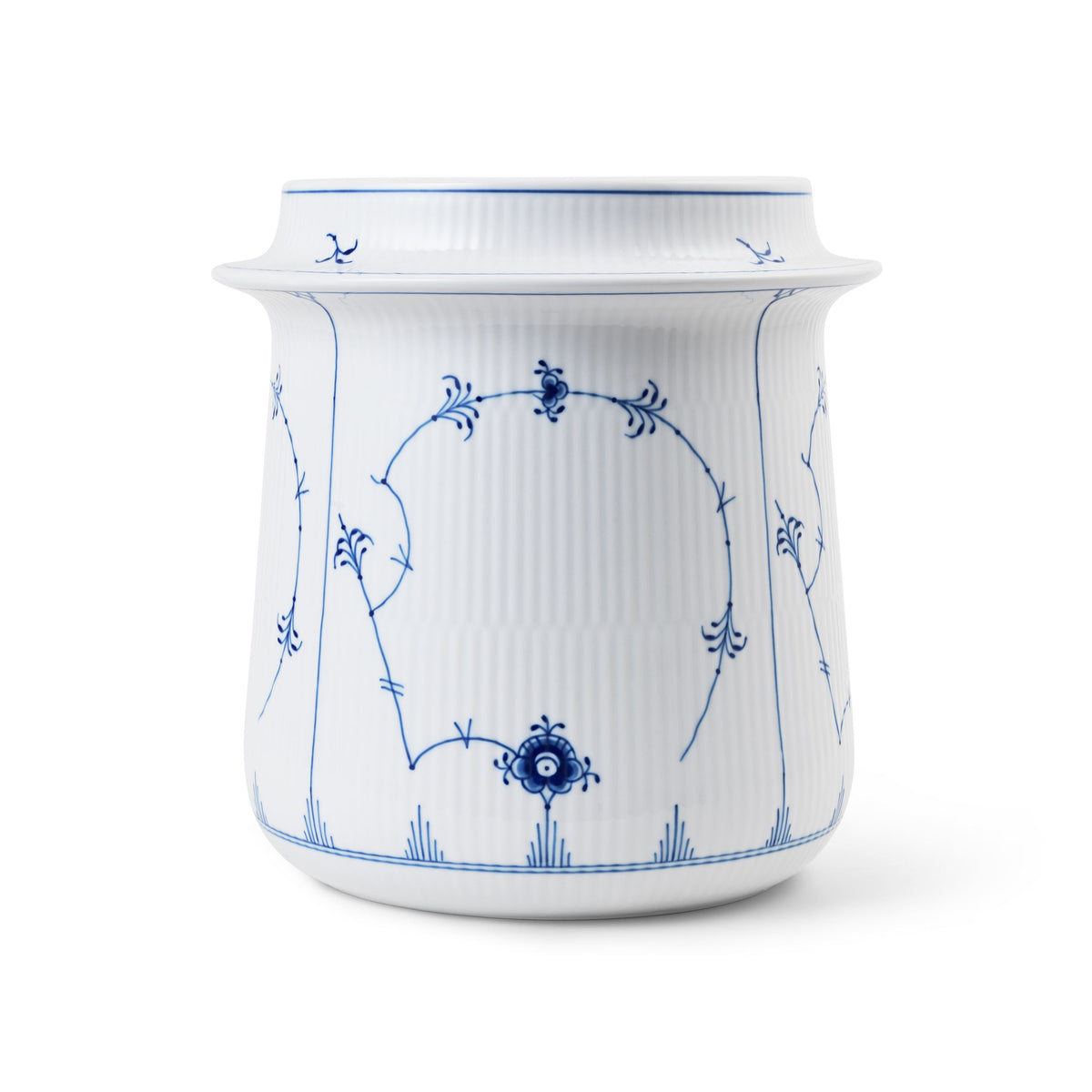 Blue Fluted Plain Wine Cooler, 21.5 cm