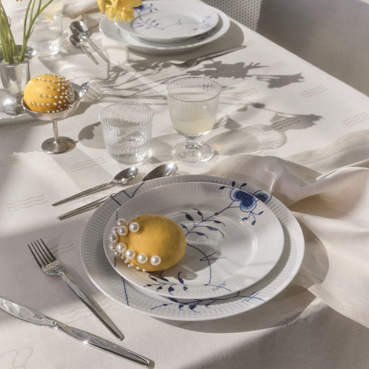 Blue Fluted Mega Plate, Decoration 9, 22 cm