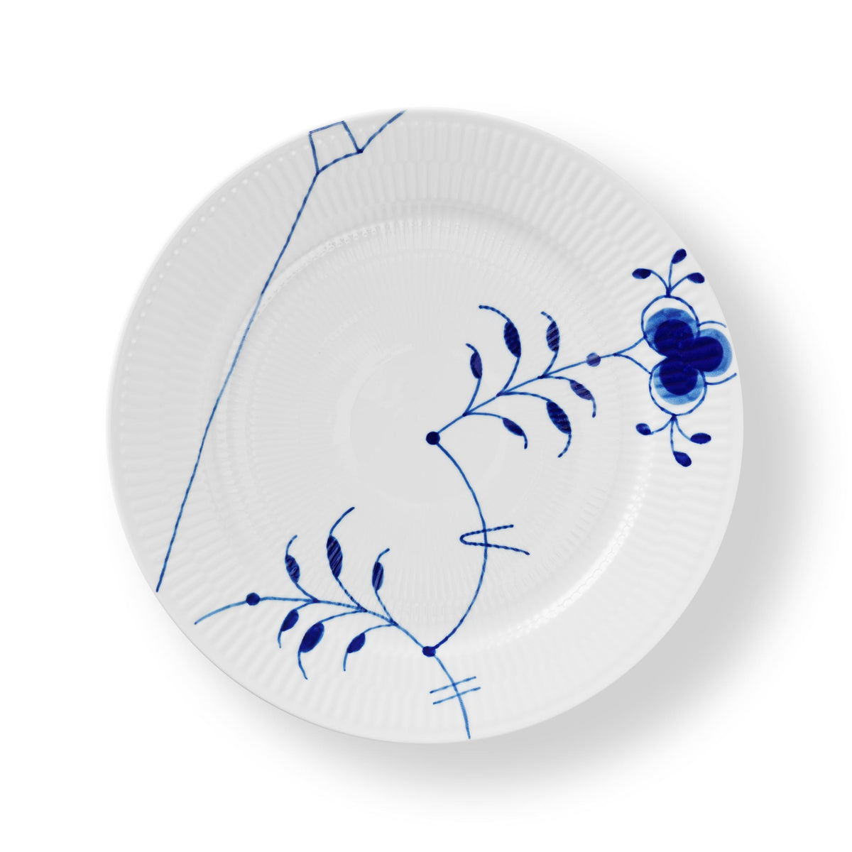 Blue Fluted Mega Plate, Decoration 9, 27 cm