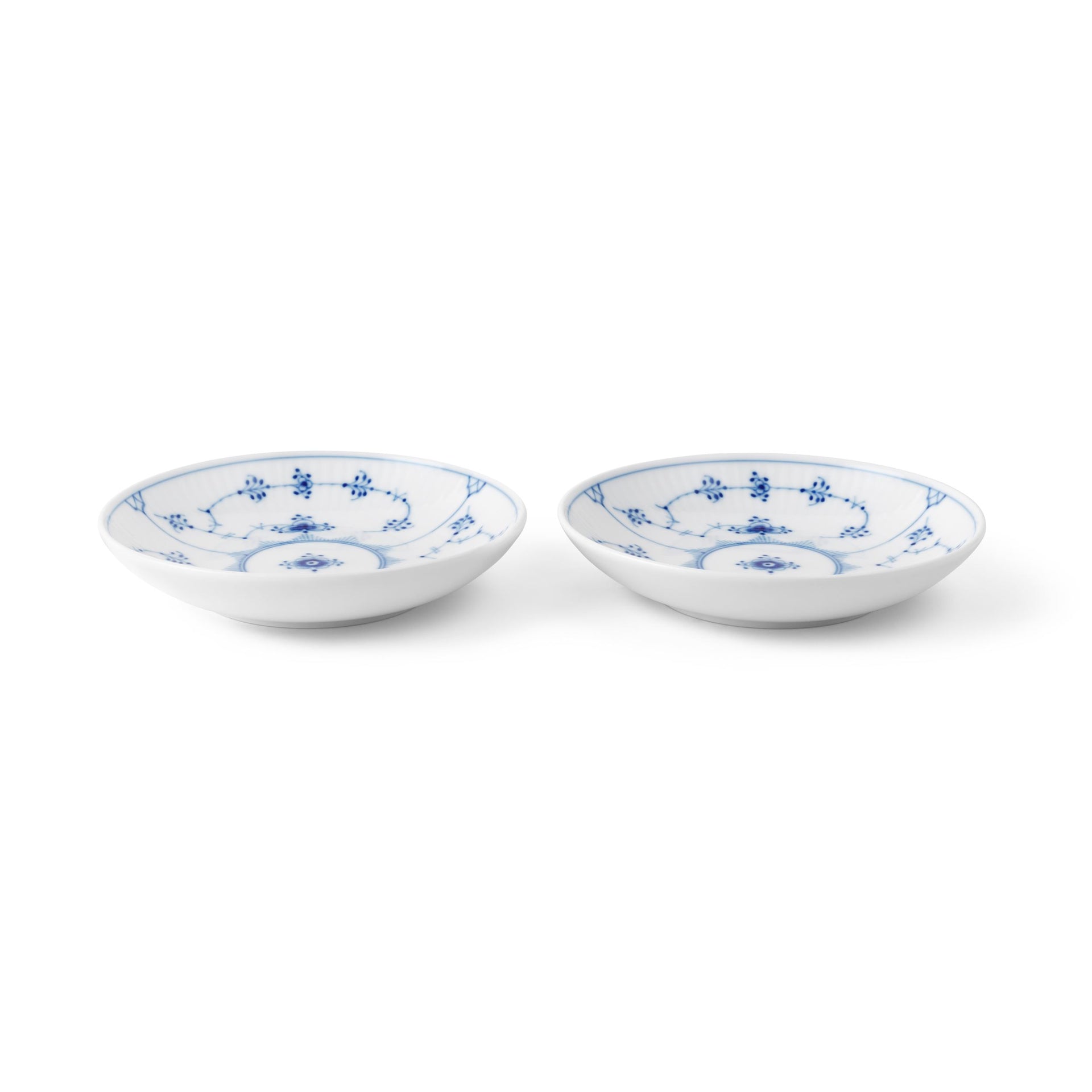 Blue Fluted Plain Shallow Bowl, 15 cm, 2 pcs