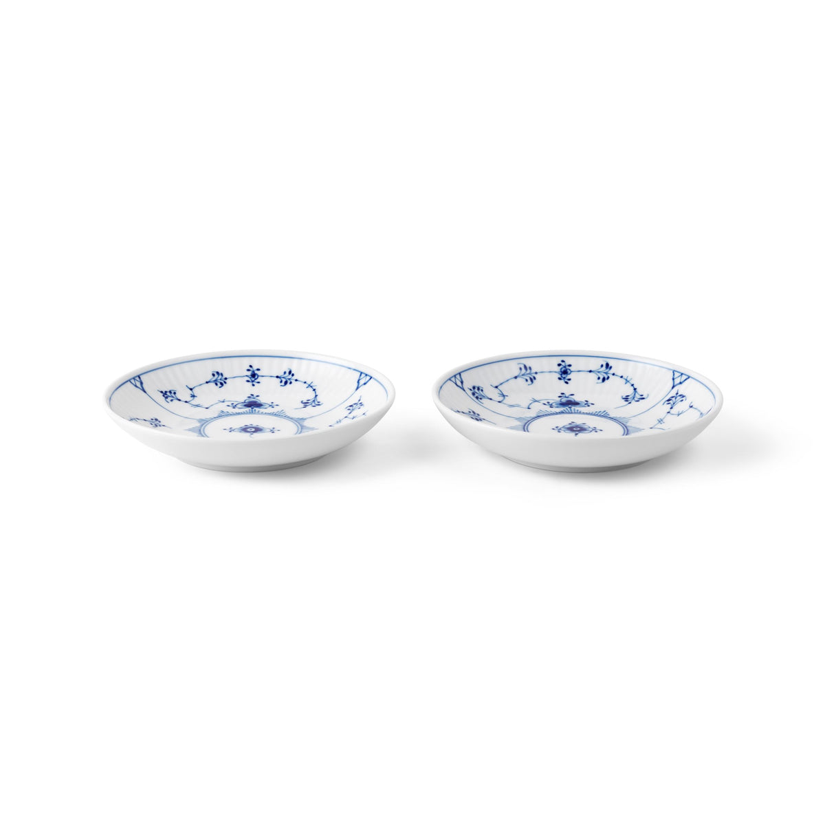 Blue Fluted Plain Shallow Bowl, 13 cm, 2 pcs