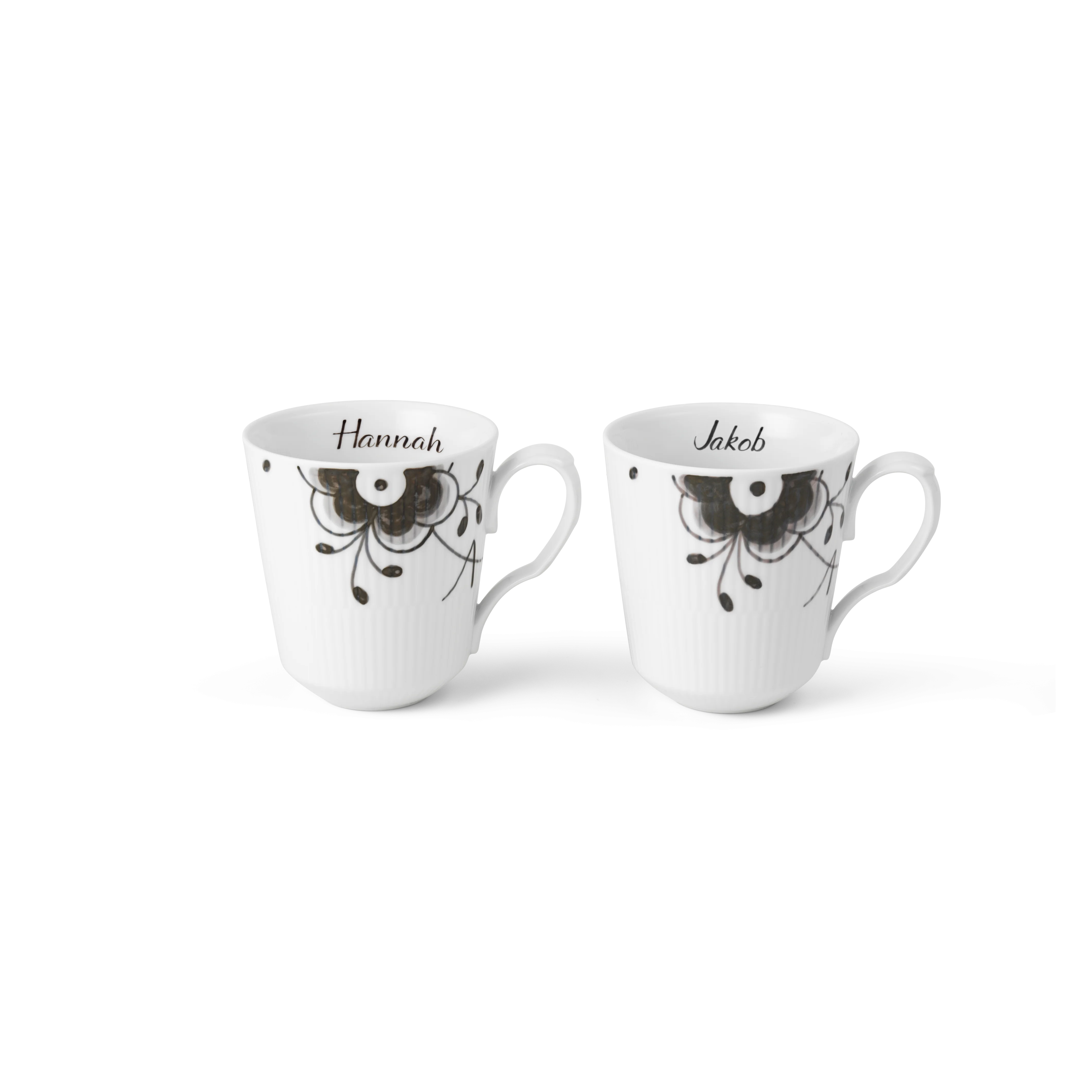 Black Fluted Mega Cup, Bespoke, 38 cl, 2 pcs | Royal Copenhagen