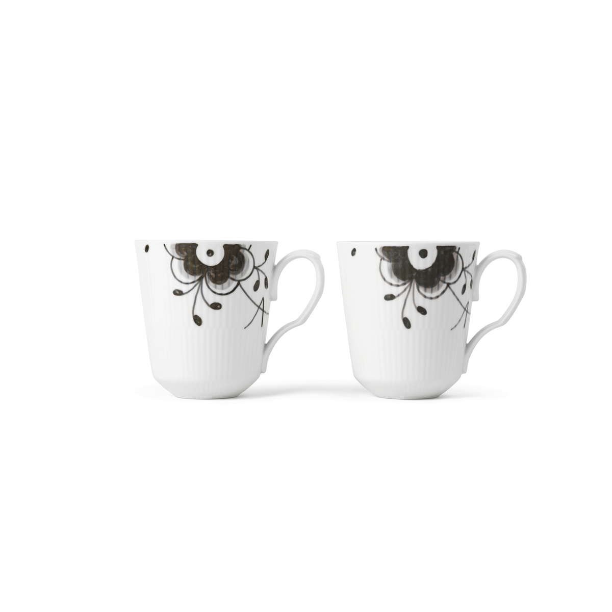 Sort Mega Riflet kop, Bespoke, 38 cl, 2 stk. - Black Fluted Mega Cup, Bespoke, 38 cl, 2 pcs