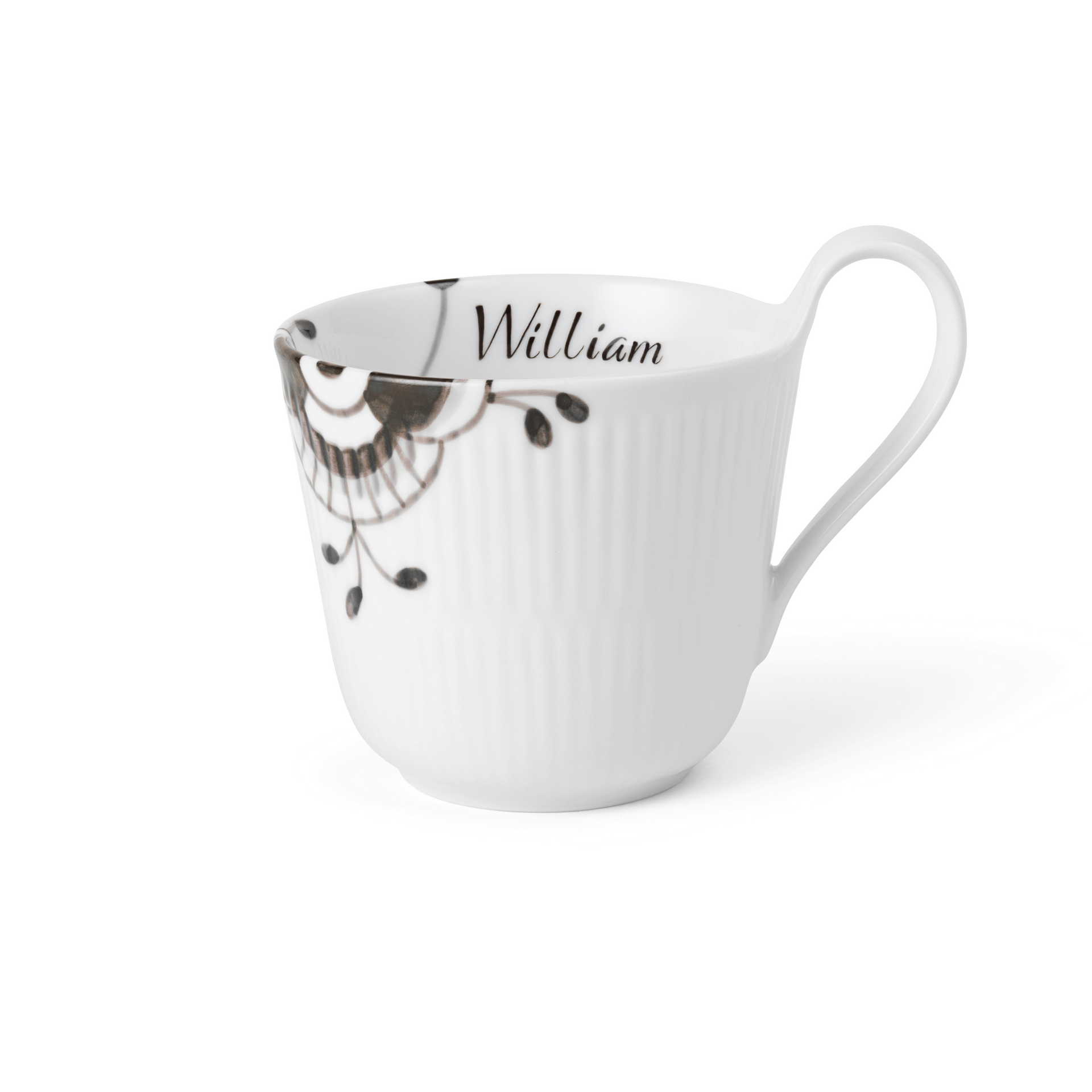 Black Fluted Mega High Handle Cup, Bespoke, 33 cl