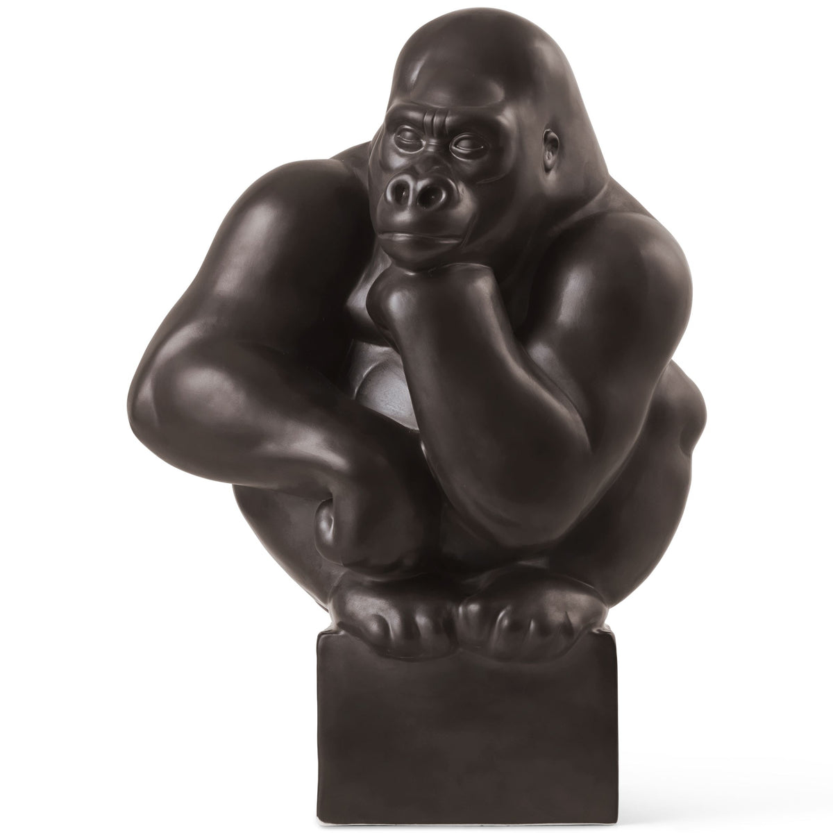 Figurines Gorilla with Head Resting on Hand, 40 cm