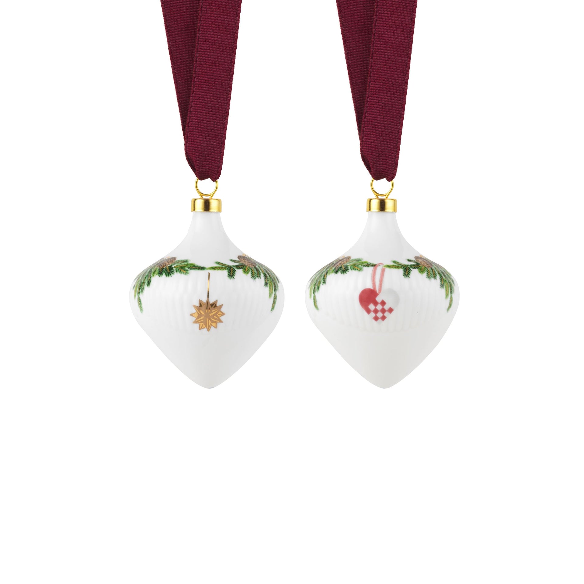 Star Fluted Christmas Bauble, 8.5 cm, 2 pcs