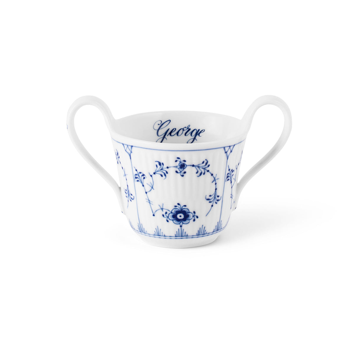 Blue Fluted Plain Baby Cup, Bespoke, 13 cl